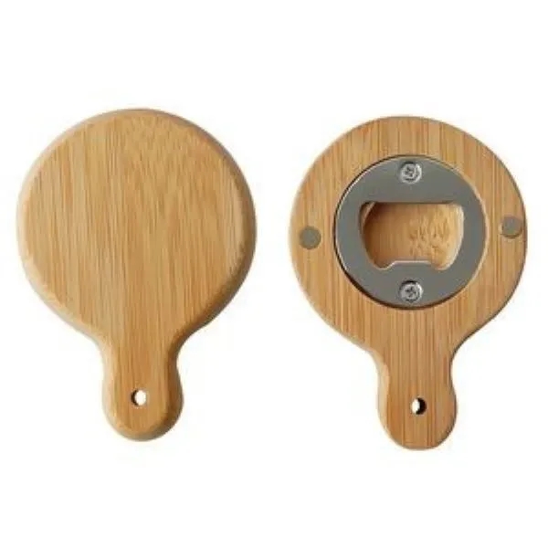 Bamboo Wooden Handle Bottle Opener With Magnet 3