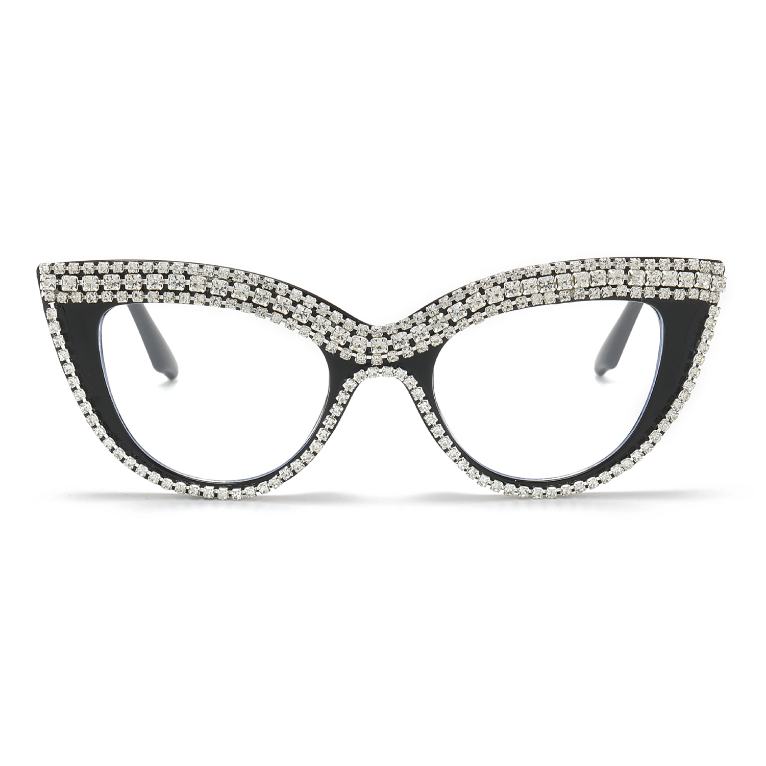 Women Retro Sparkle Crystal Diamond Cat Eye Sunglasses 4