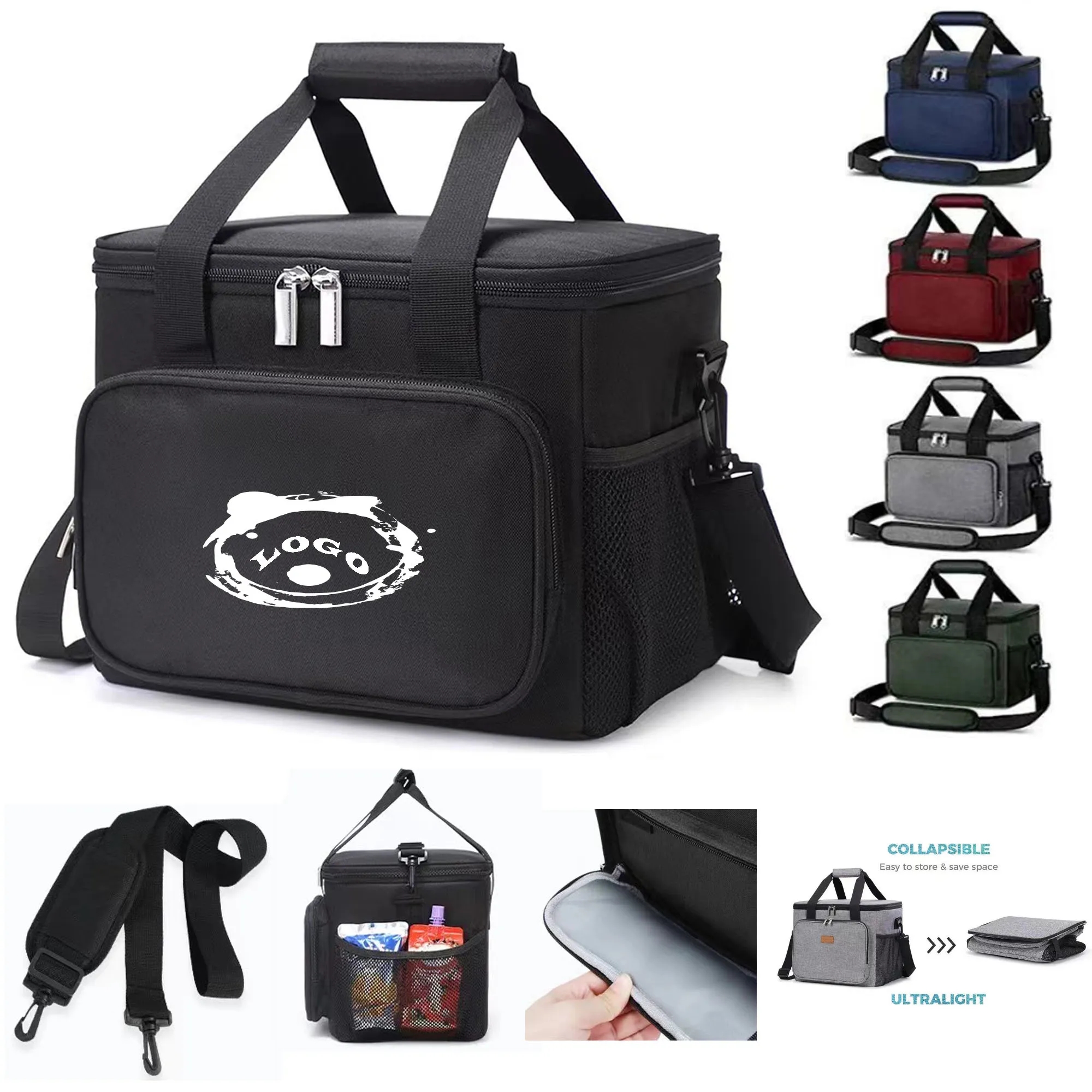 Insulated Picnic Basket Cooler Bag Can Be Worn Cross-Body 2