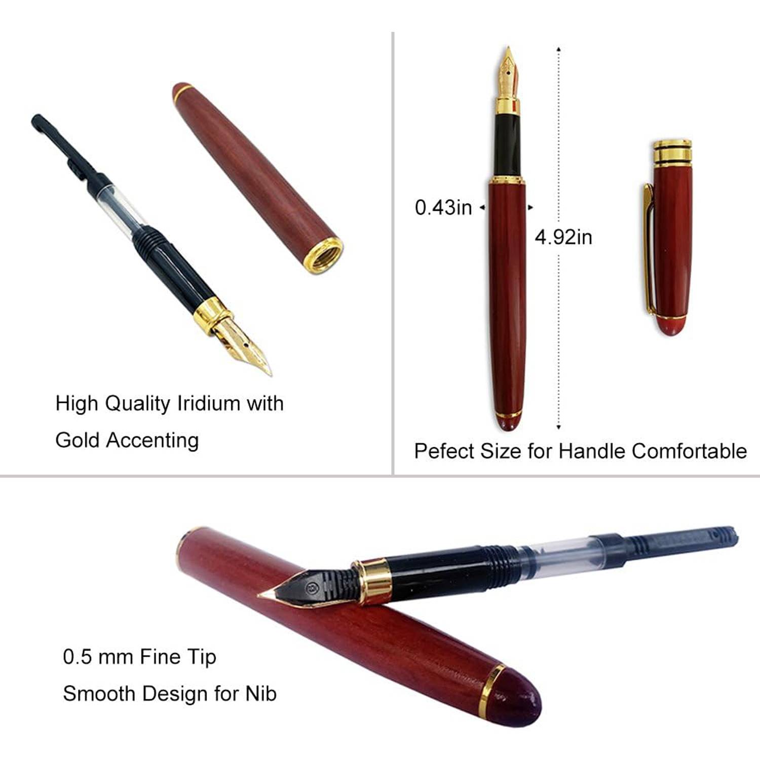 3Pcs Smooth Writing Wooden Pen Set w/ Case 5