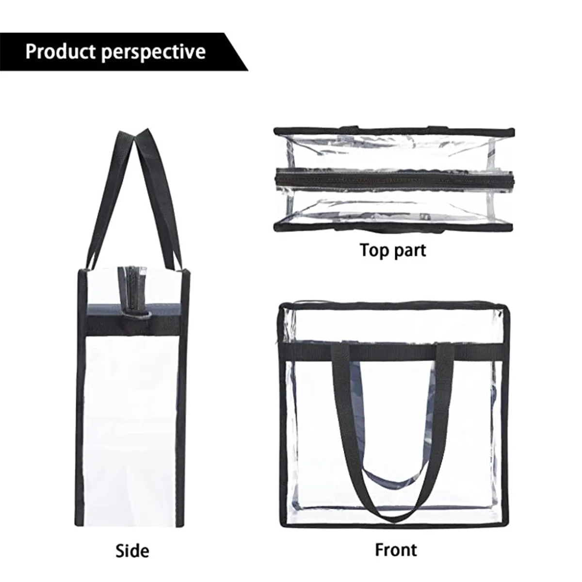 Stadium Approved Clear Tote Bag with Zipper 3