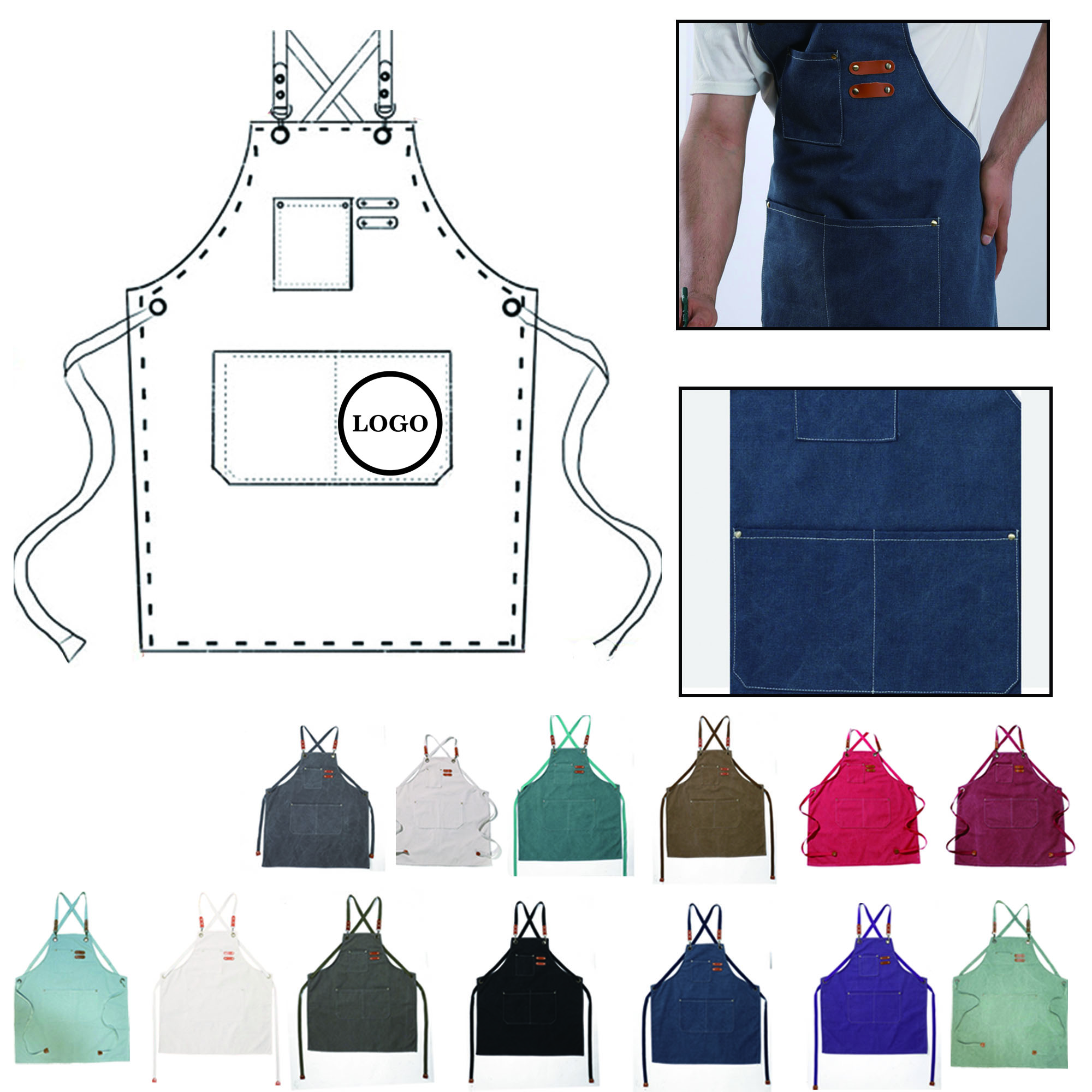 Full Color Breathable Canvas Apron MOQ 50 2