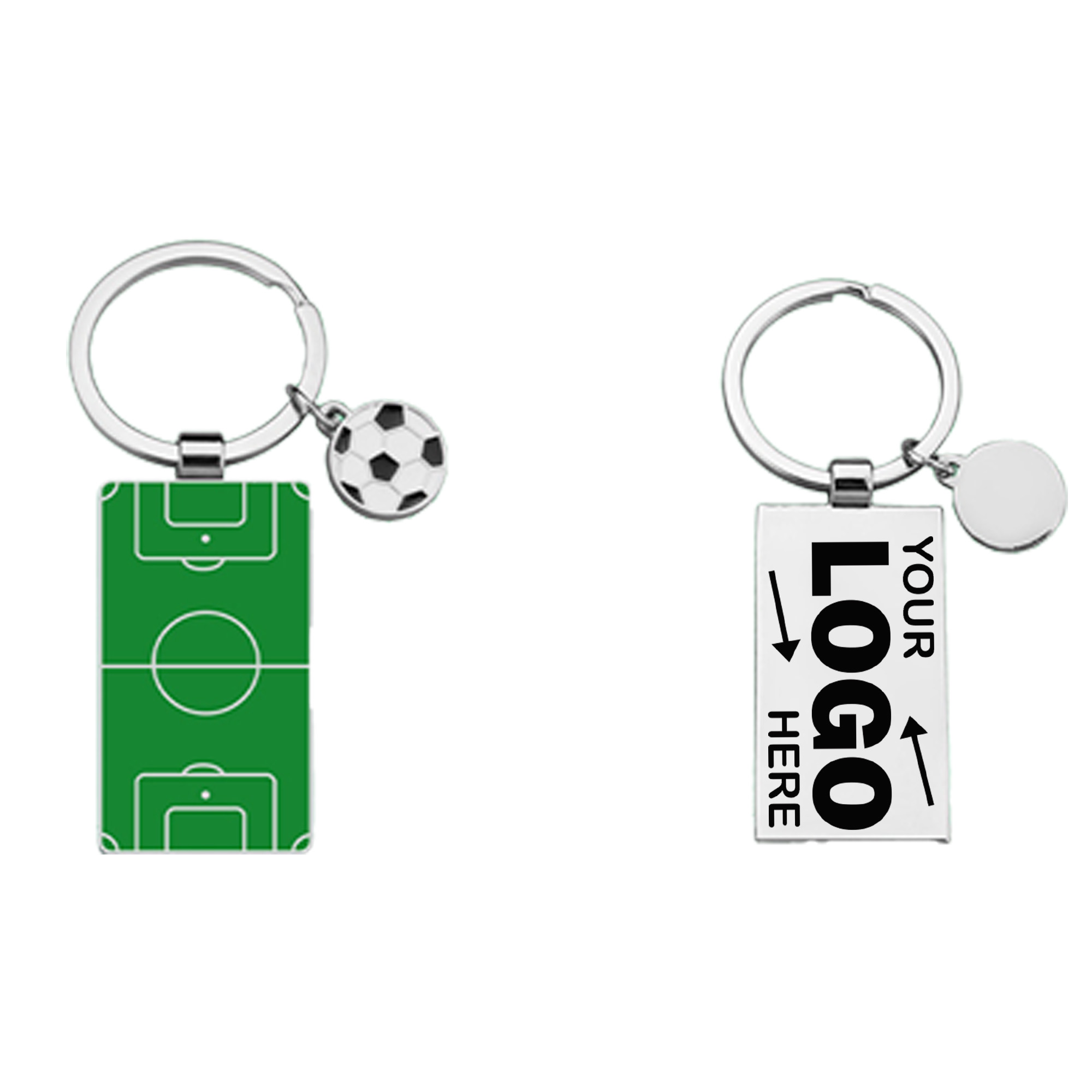 Soccer Pitch And Ball Themed Keychain Pendant 2