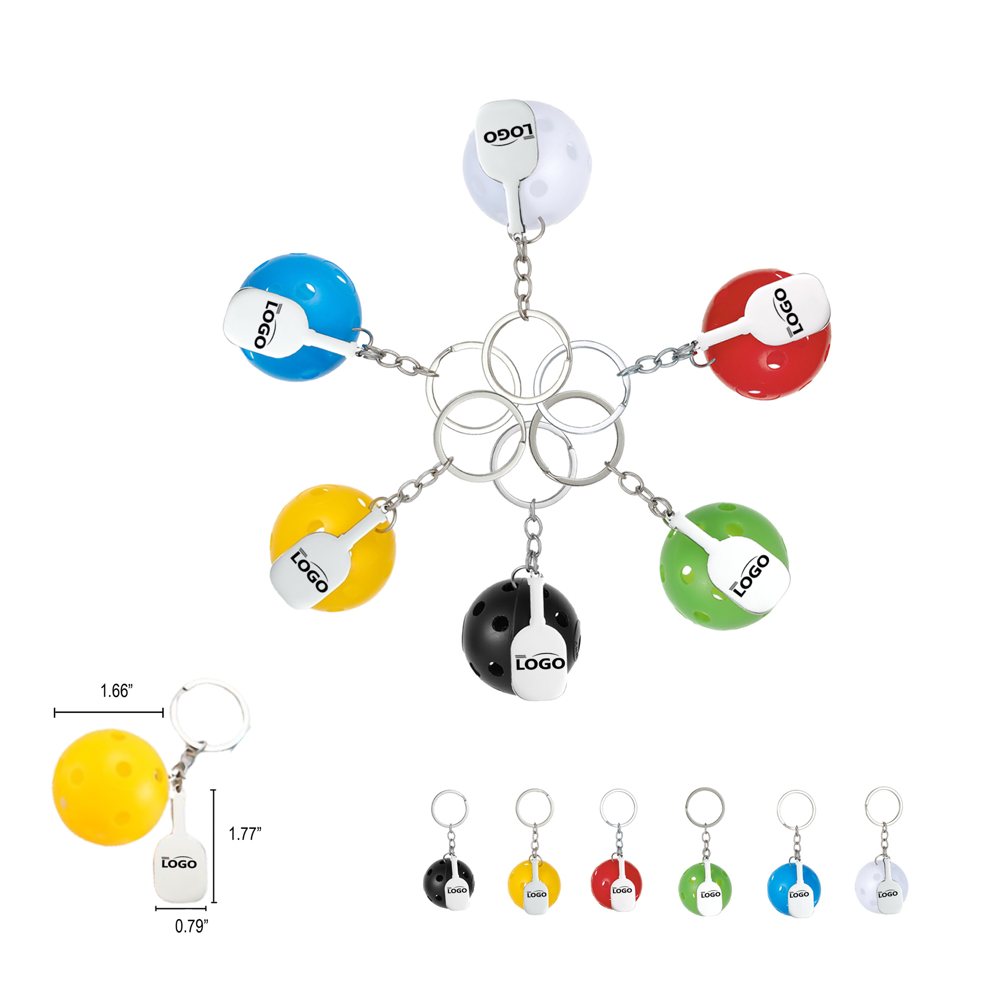 Pickleball Bag Clip Keychain MOQ50 2