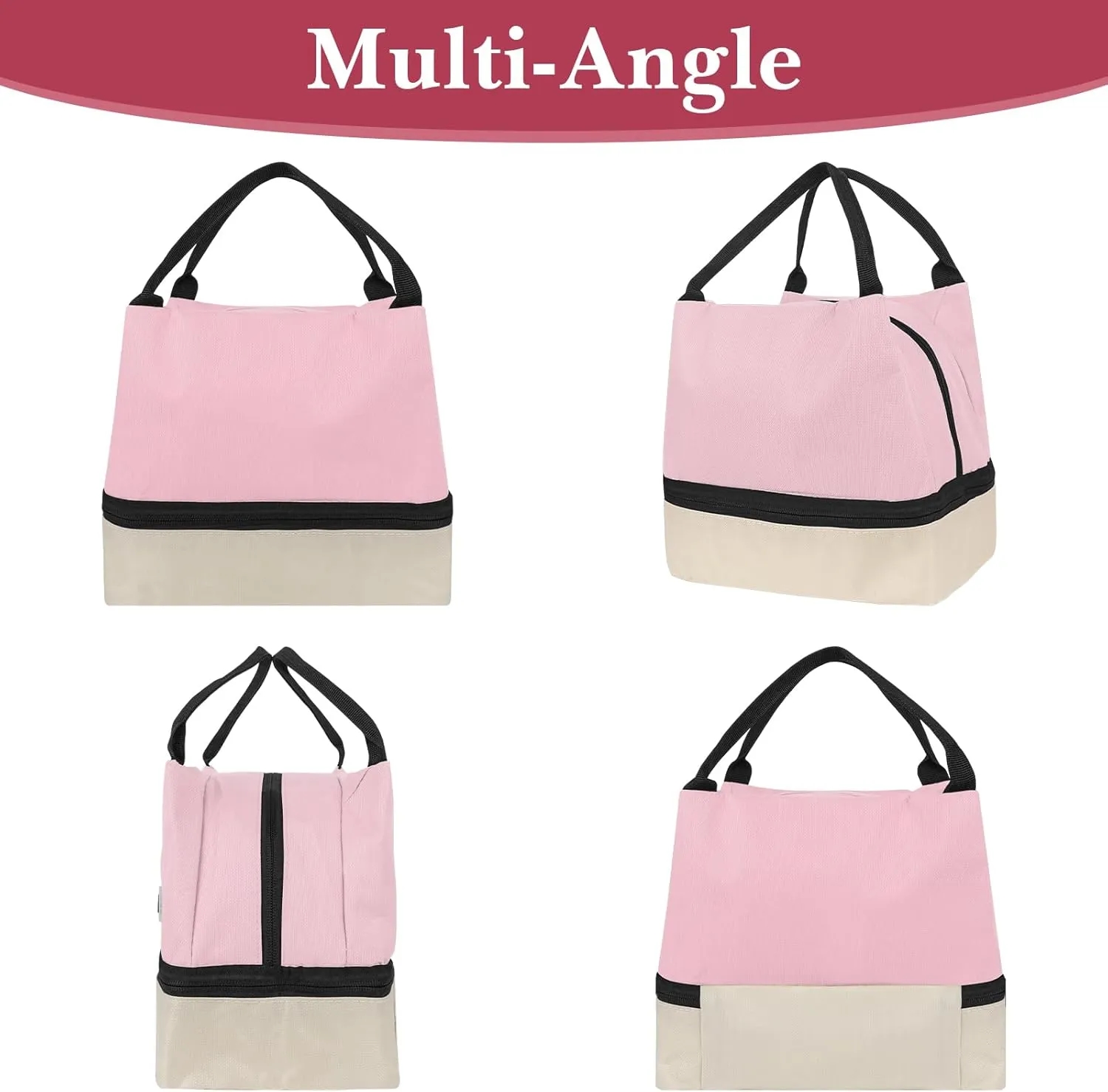 Two Tone Dual Layer Oxford Insulated Lunch Bag 6