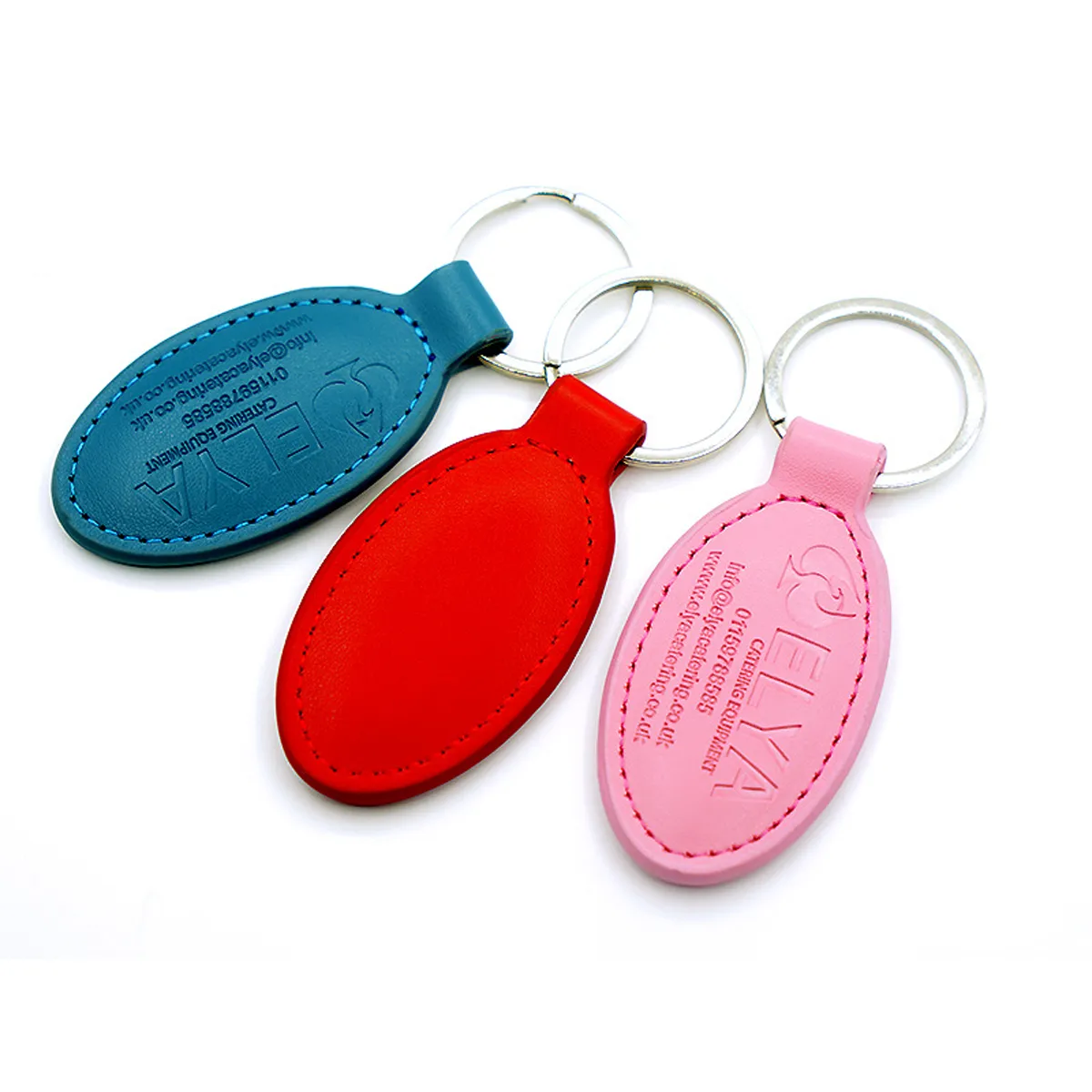 Multicolor Hotel Promotion Customized Leather Keychain 5