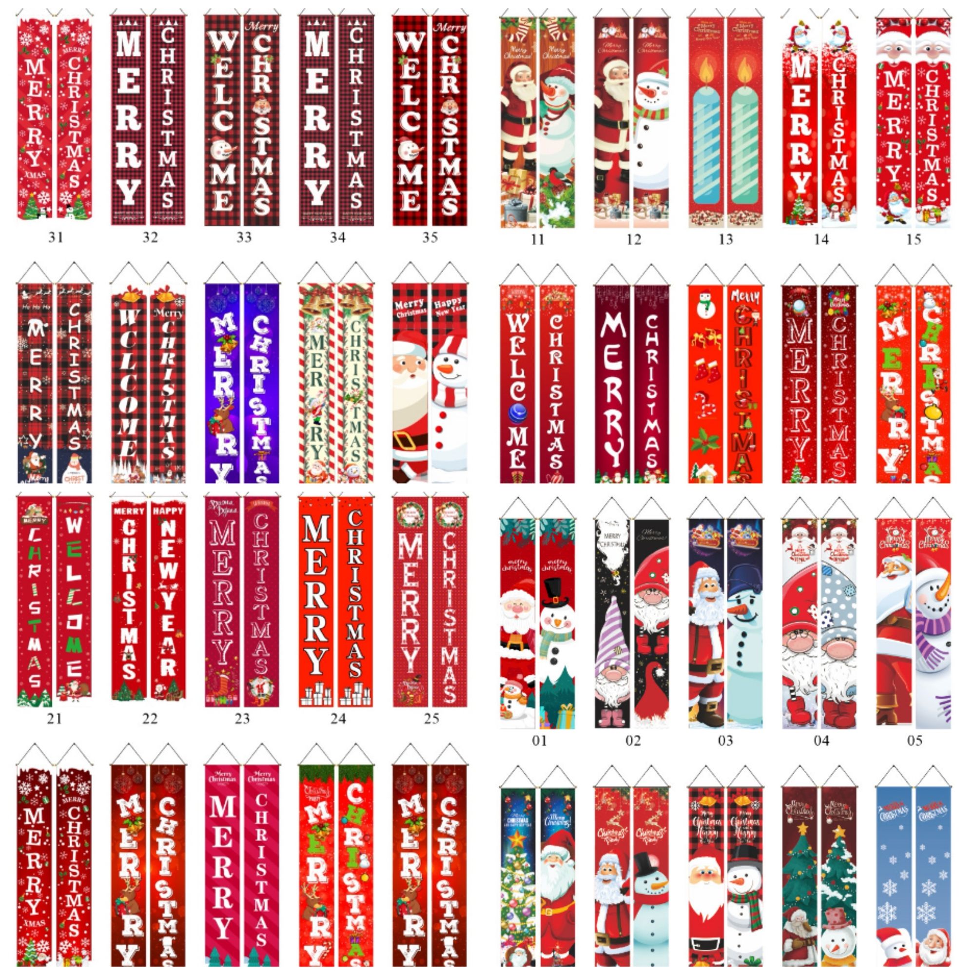 MERRY CHRISTMAS Hanging Banner In Pairs 3