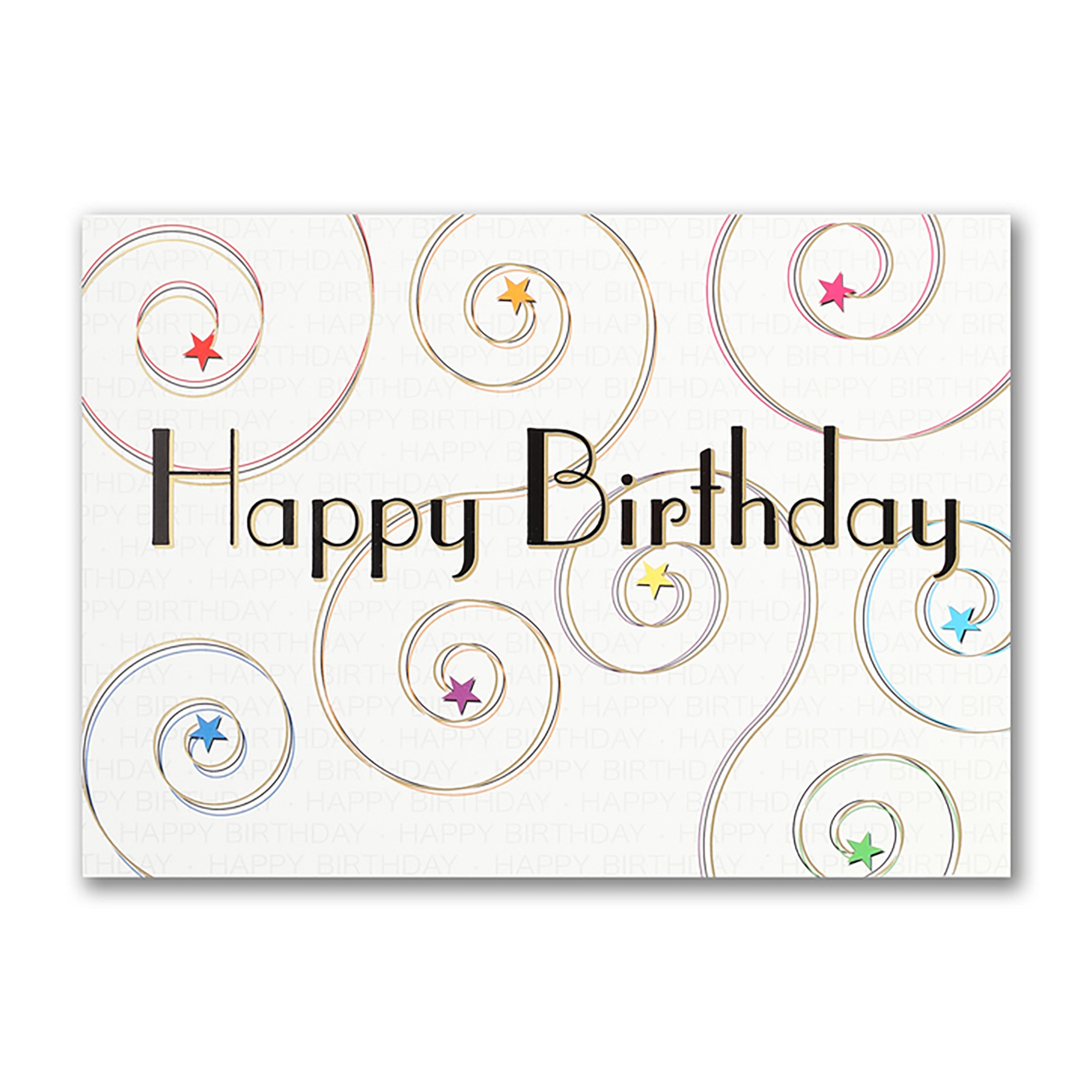 Birthday Stars & Swirls Birthday Card 1