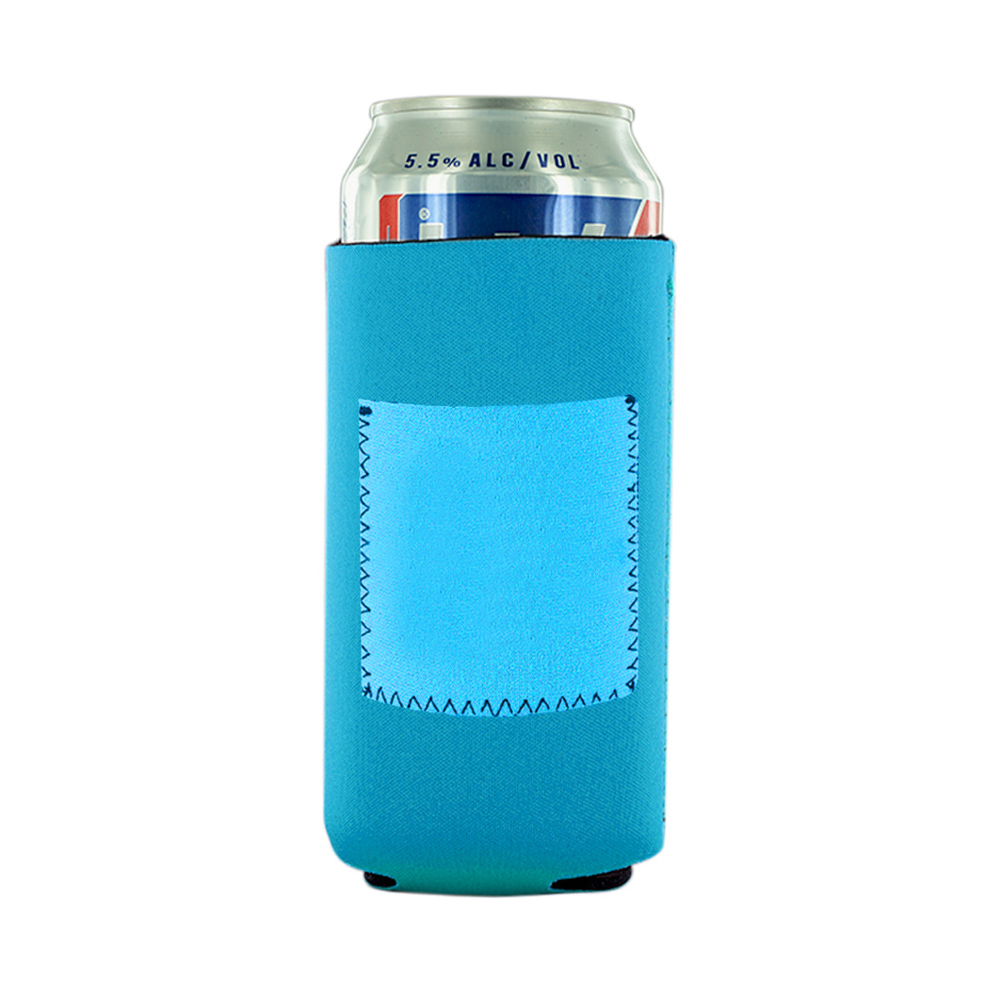 Tall Collapsible Neoprene Can Cooler With Pouch 6.29" X 3.54" 9