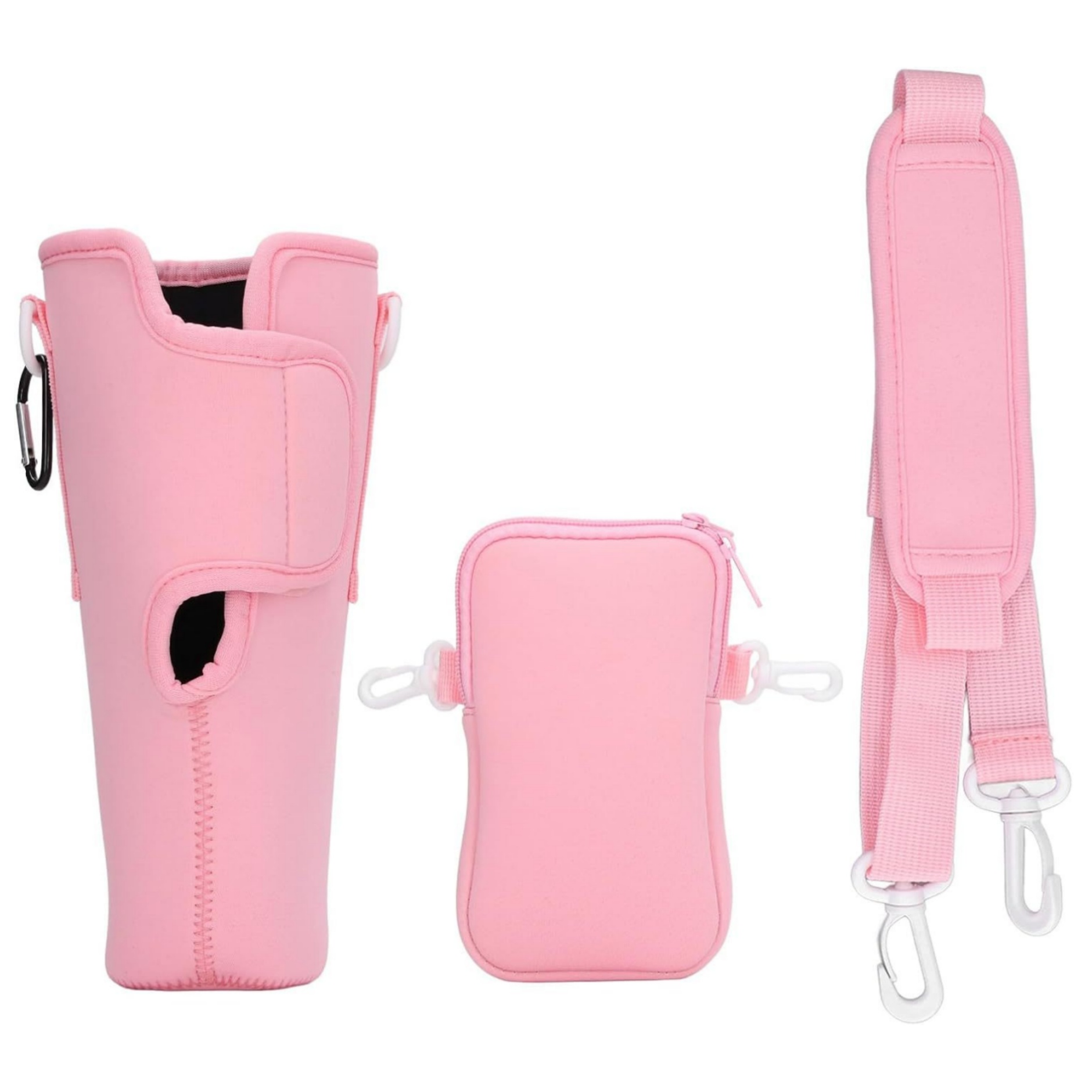 Neoprene Water Bottle Carrier Bag with Detachable Phone Pocket 9