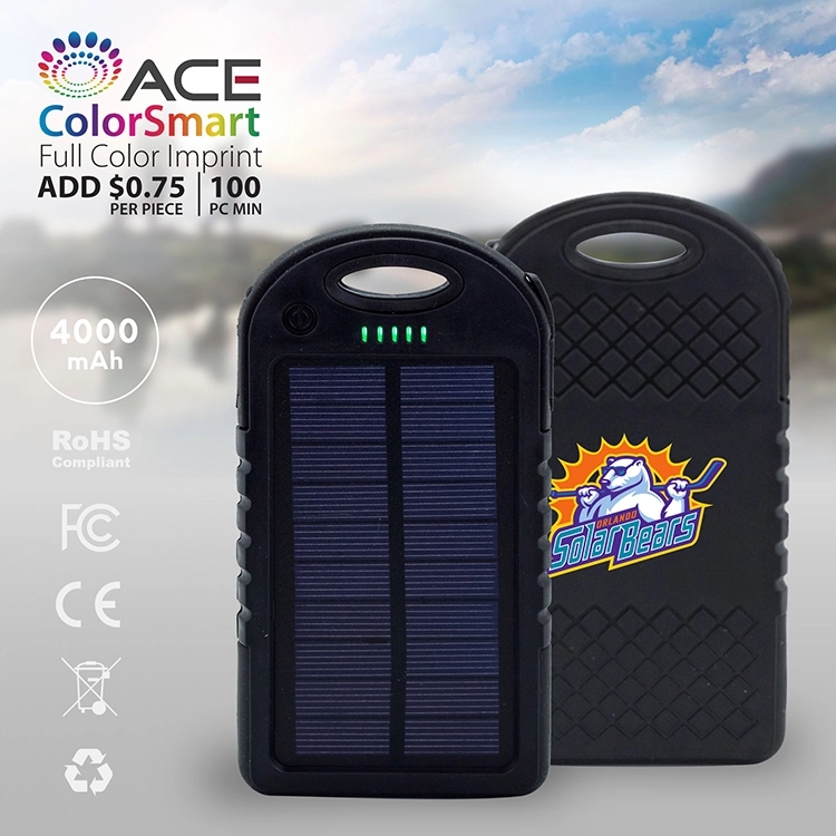 Blacksburg - 4000 mAh WATERPROOF SOLAR POWER BANK 1