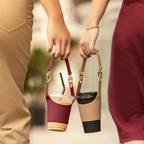 PU Leather Coffee Cup Carrier 4