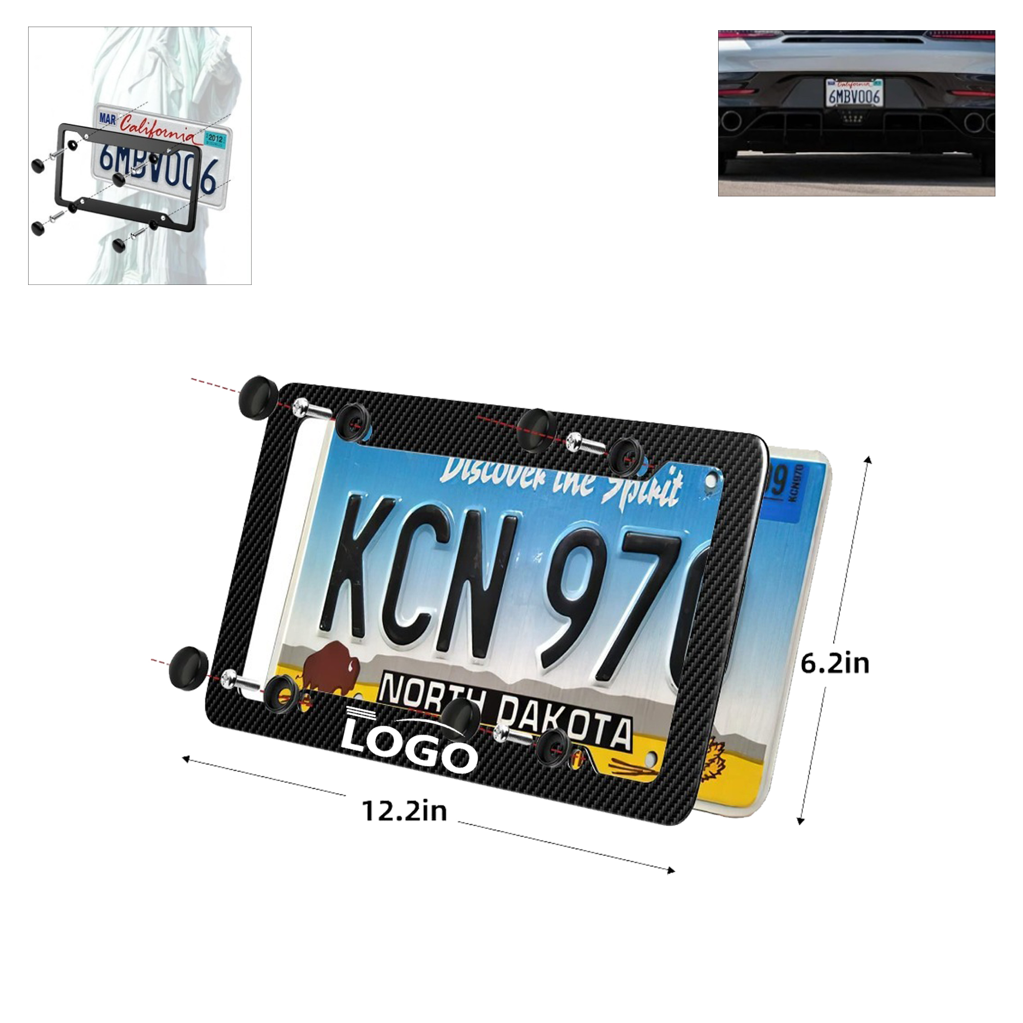 Low Moq Custom License Plate Holder With Accessories 2