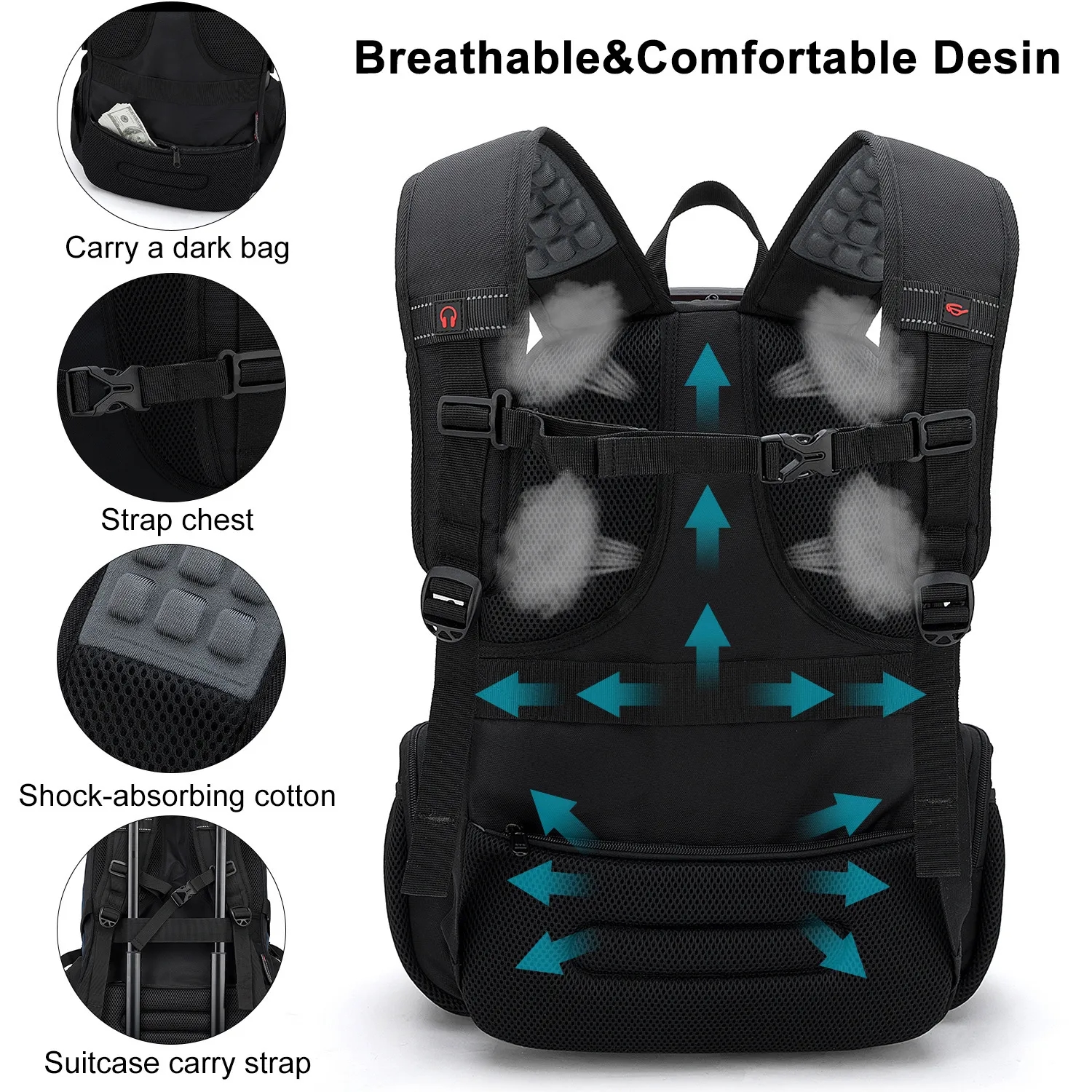 Laptop Backpack 17-inch Computer Traveling Bag 7
