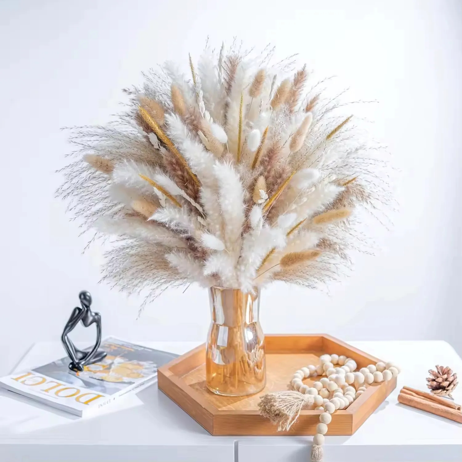 Natural Dried Pampas Grass Boho Home Decorations (100PCS) 4