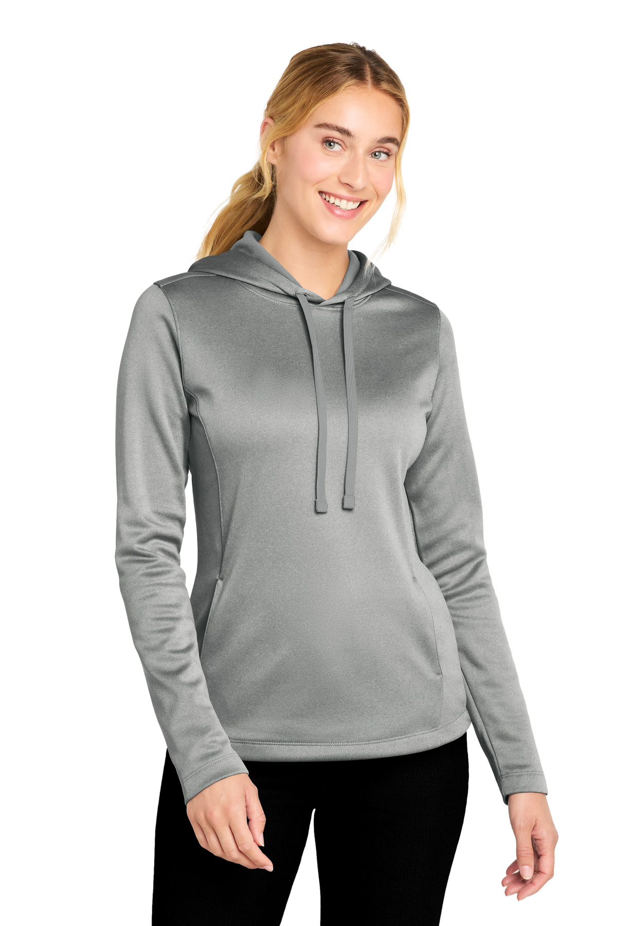Sport-Tek Women's PosiCharge Sport-Wick Heather Fleece Hooded Pullover. LST264 29