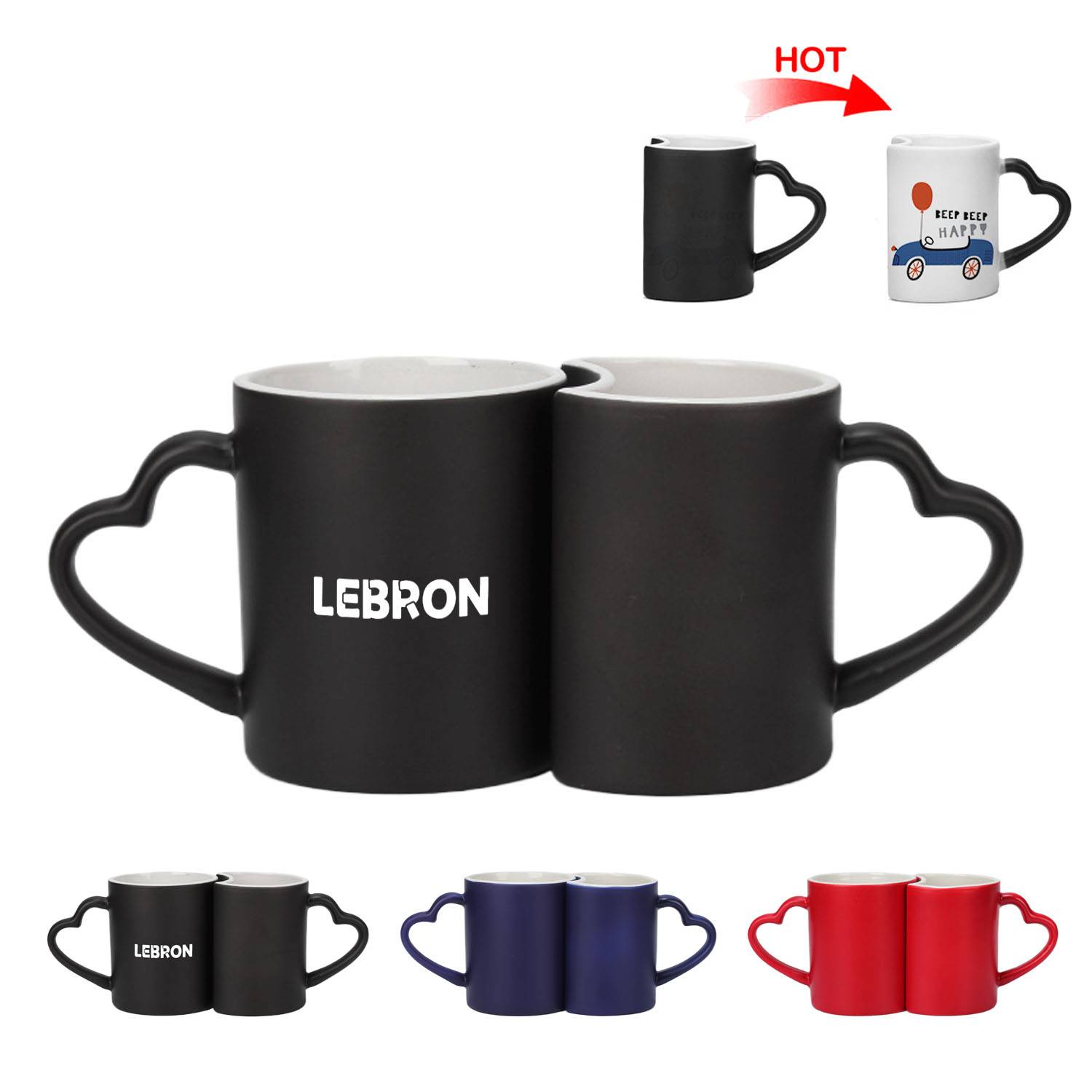 11oz Sun and Moon Design Color Changing Ceramic Couple Mugs