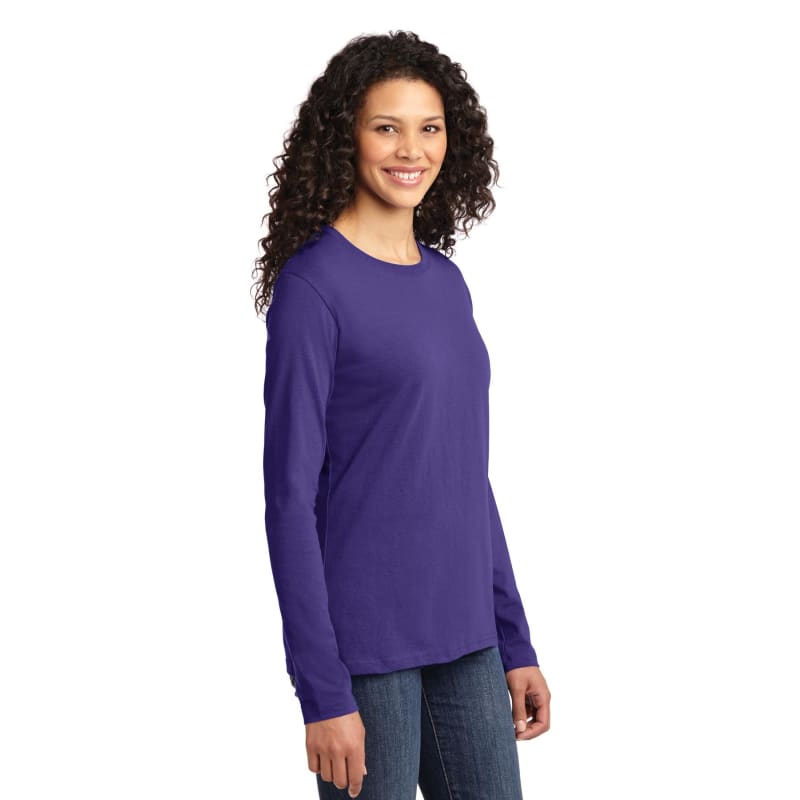 Port & Company Women's Long Sleeve Core Cotton Tee. 95
