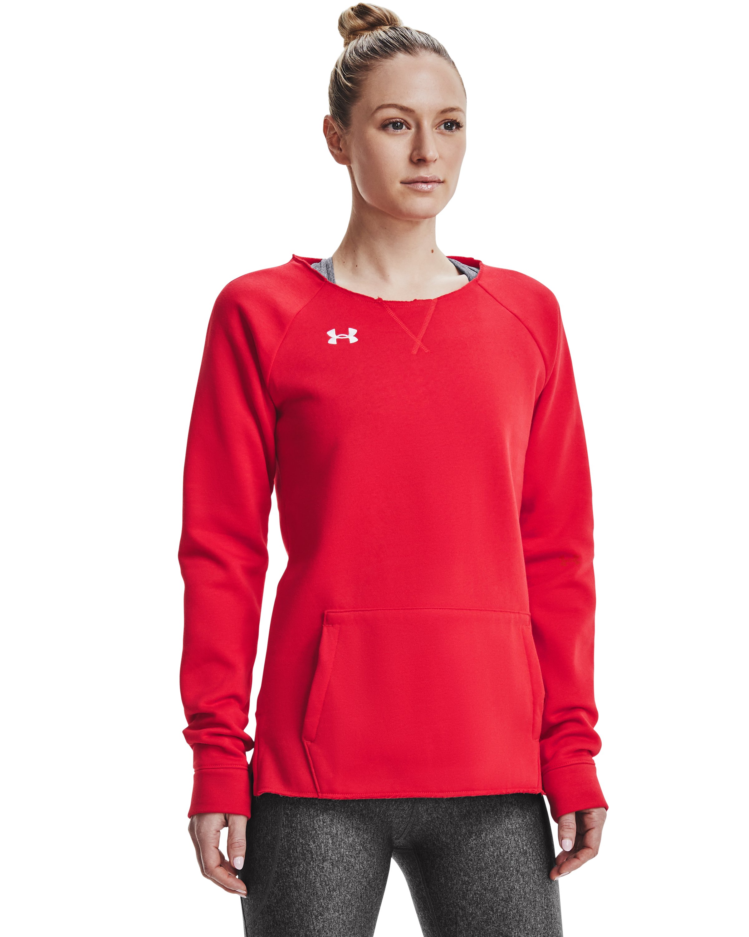 Women's UA Hustle Fleece Crew  2