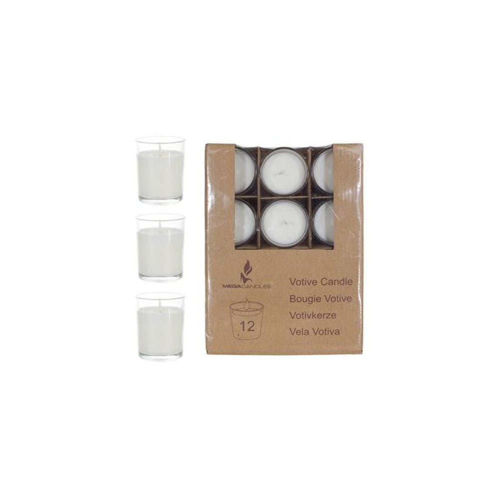 Votive Candle in Glass Container - White 12 Pack Unscented 2