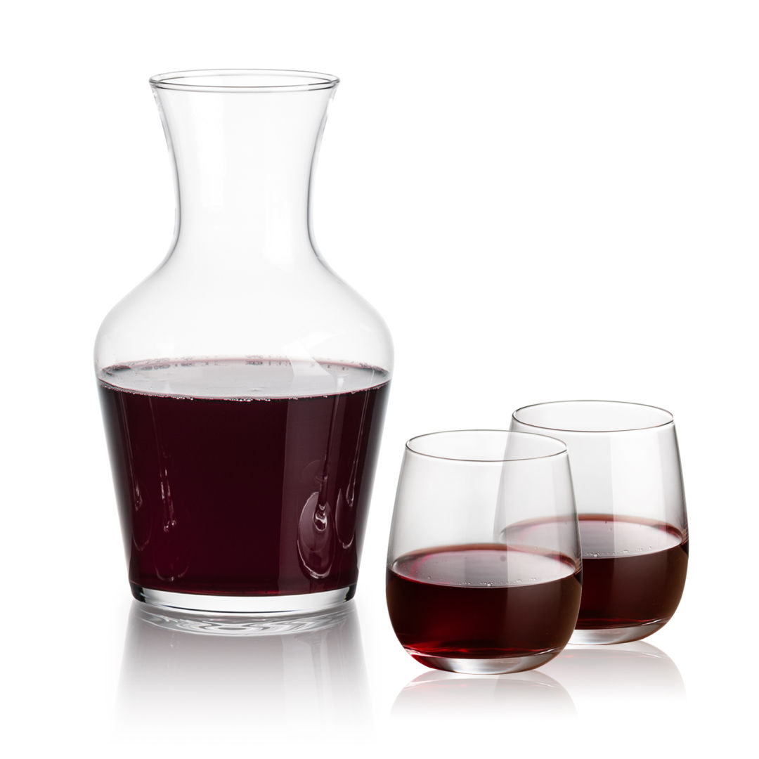Summit Carafe & Crestview Stemless Wine Set 6