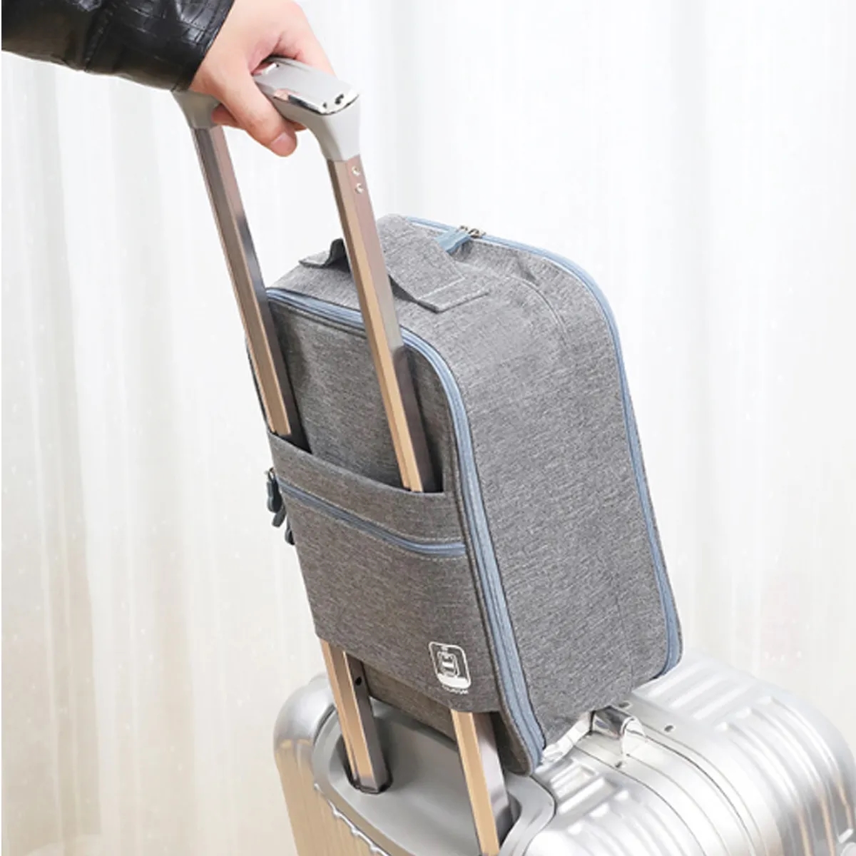 Portable Travel Shoe Bag Organizer Storage w/ Luggage Strap 2