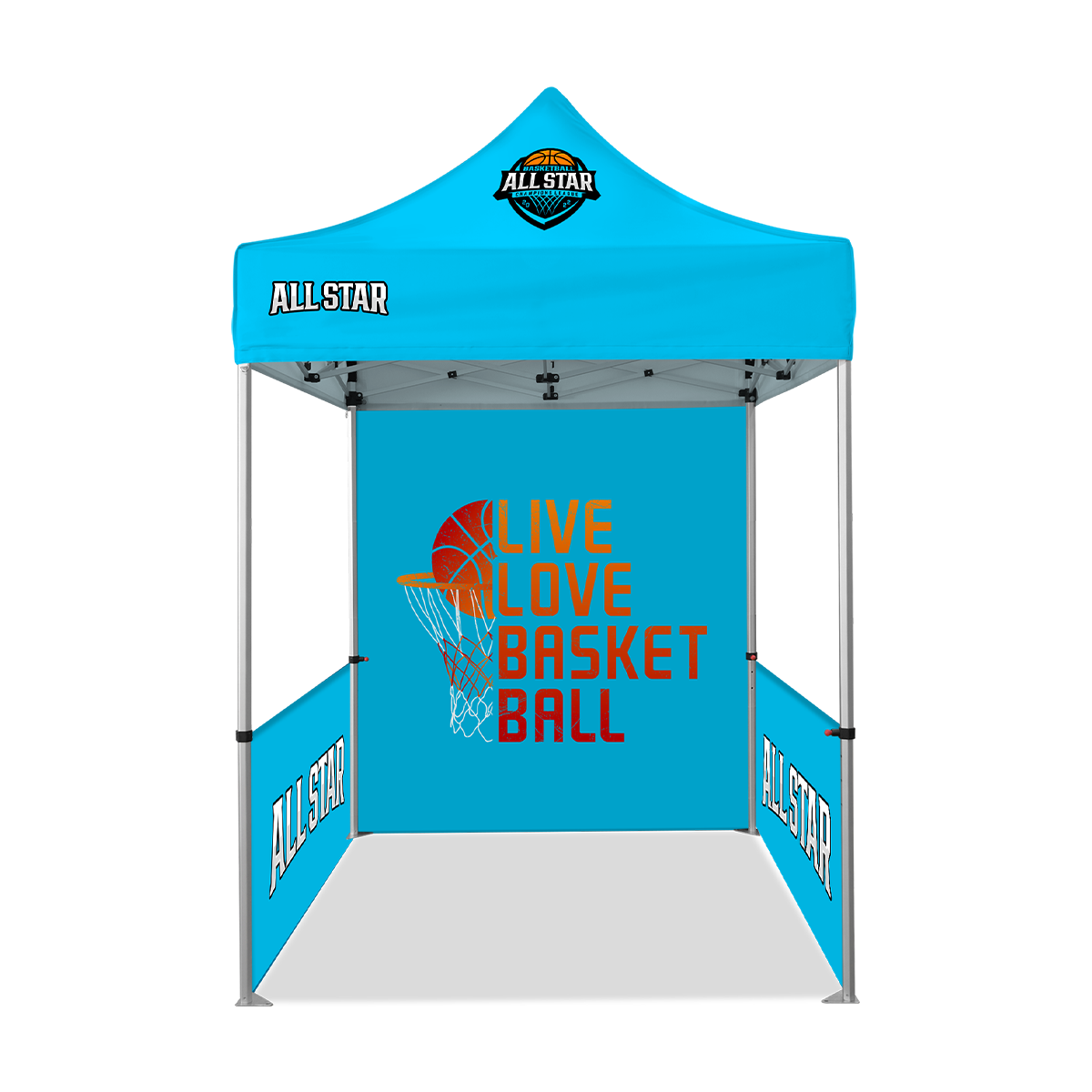 5'x5' Standard Hex Aluminum Frame Tent w/Rear Wall & Side Walls 2
