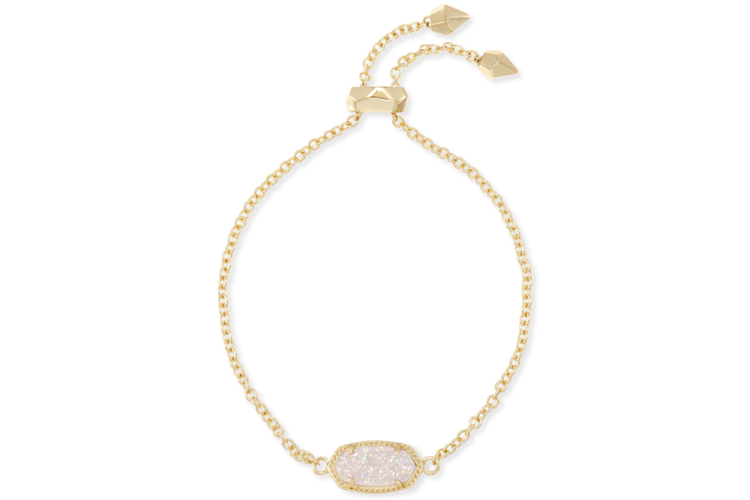 Kendra Scott Elaina Gold Adjustable Chain Bracelet in Iridescent Drusy 1