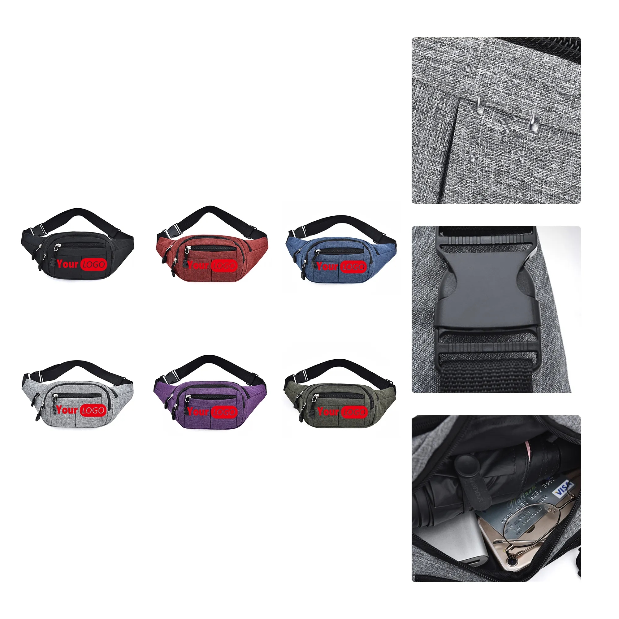 MOQ50 Lightweight Travel Waist Bag
