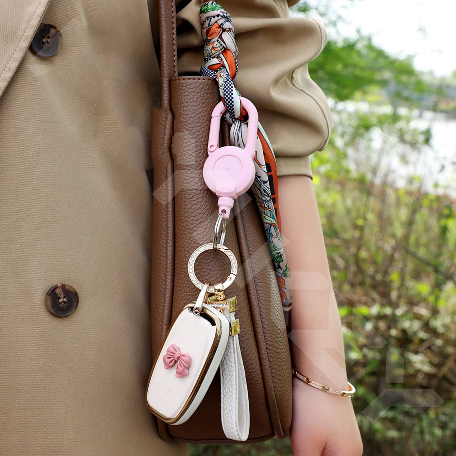 Plastic Retractable Stretch Cord Key Chain 9