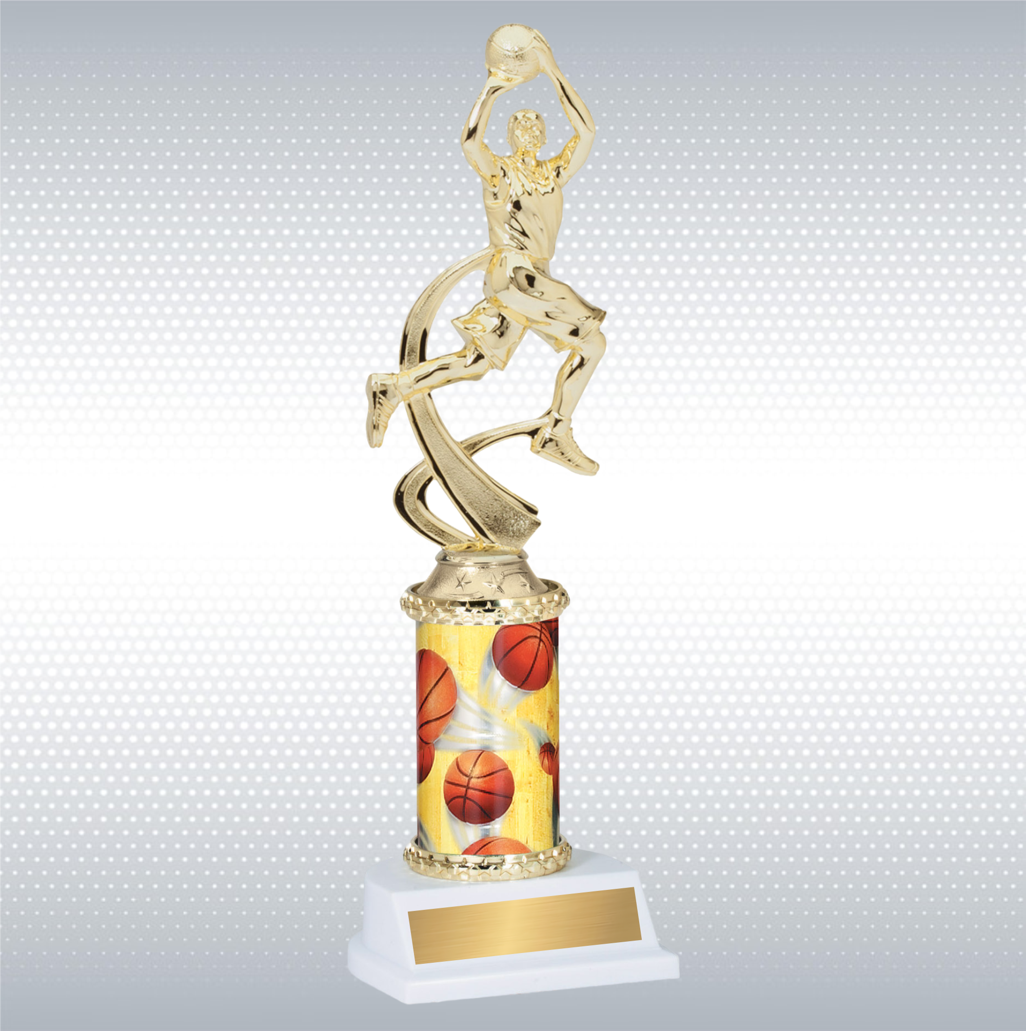 Assembled Male Basketball Trophy w/ White Base 4