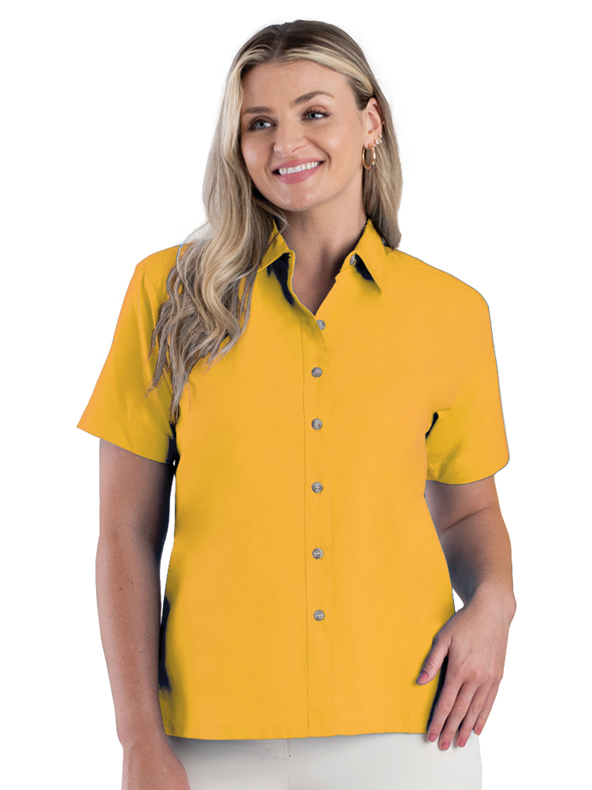 Blue Generation - Women's Pocketless Short Sleeve Superblend Poplin Shirt 15