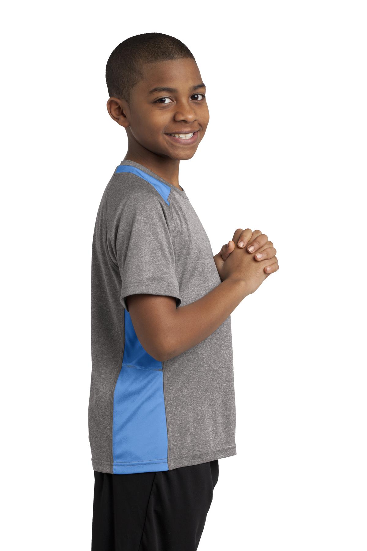 Sport-Tek Youth Heather Colorblock Contender Tee. YST361 48