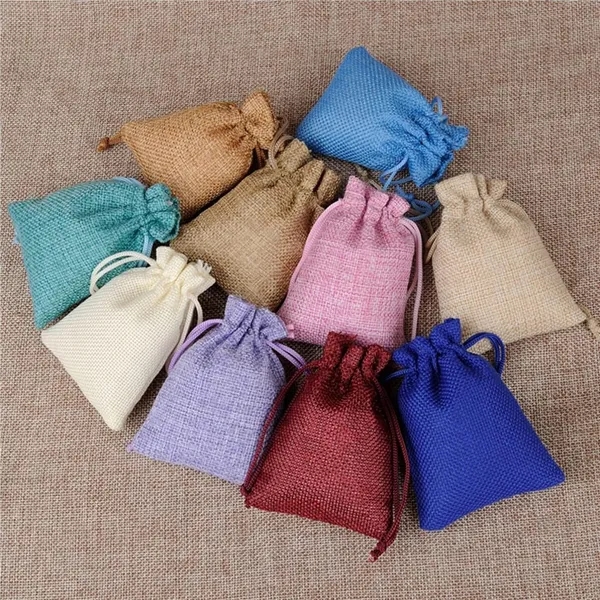 Custom Jute Drawstring Gift Bag - 4''w x 5.5''h 5