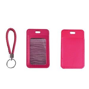 Elegant PU Leather Card Case With 1 Side Zipper Pocket And Lanyard 4