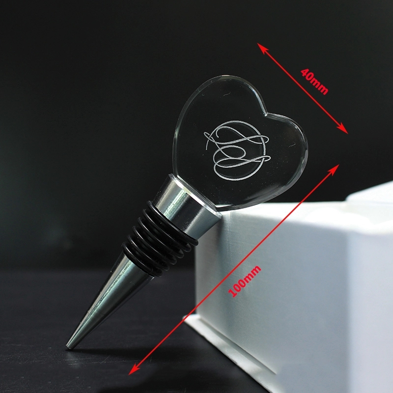 Personalized Crystal Heart Wine Stopper 4