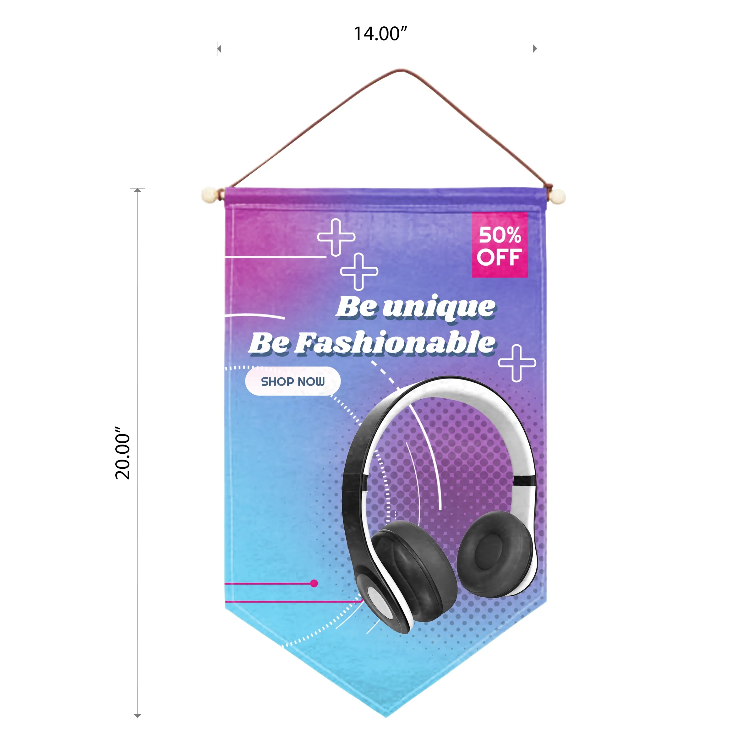 14"x20" Custom Felt Hanging Banner - Solid Back 3