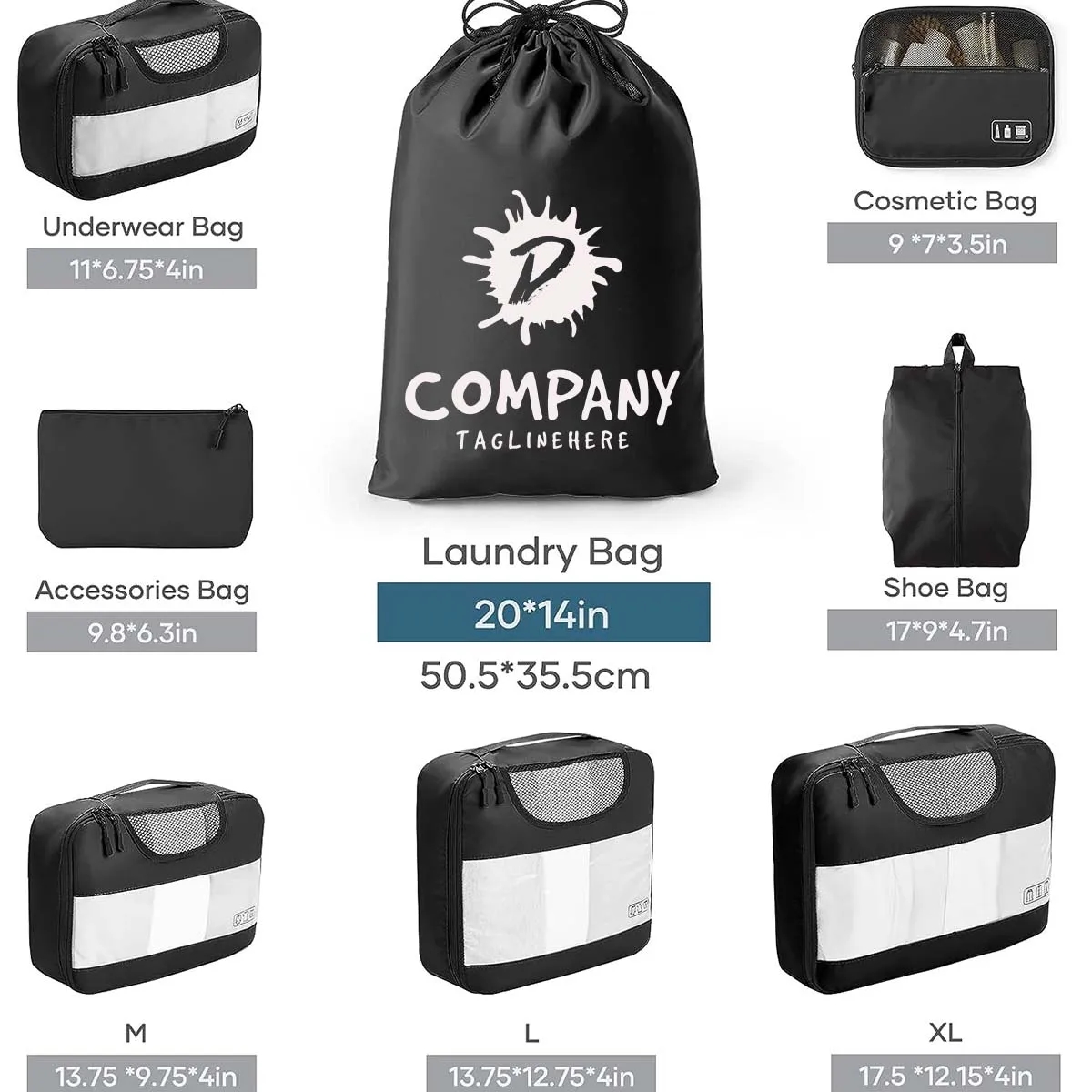 8 Set Multipurpose Water Resistant Travel Bag Organizer 4