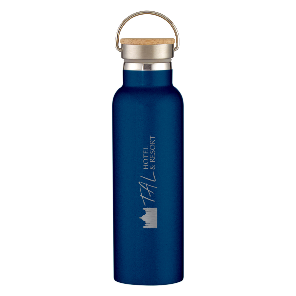 21 Oz. Tipton Recycled Stainless Steel Bottle With Bamboo Lid, custom water bottle with logo imprint 22