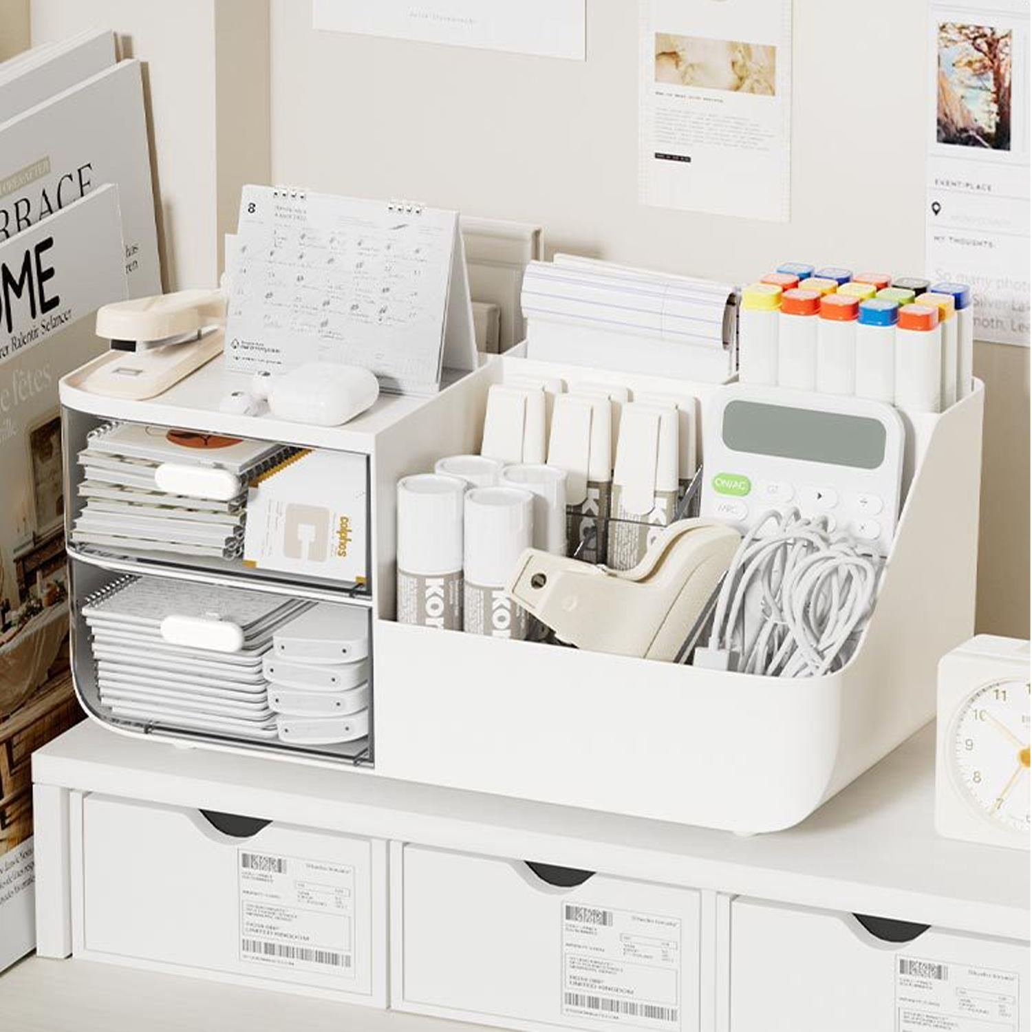Drawer-style PP Desktop Desk Organizer W/Pen Holder 4