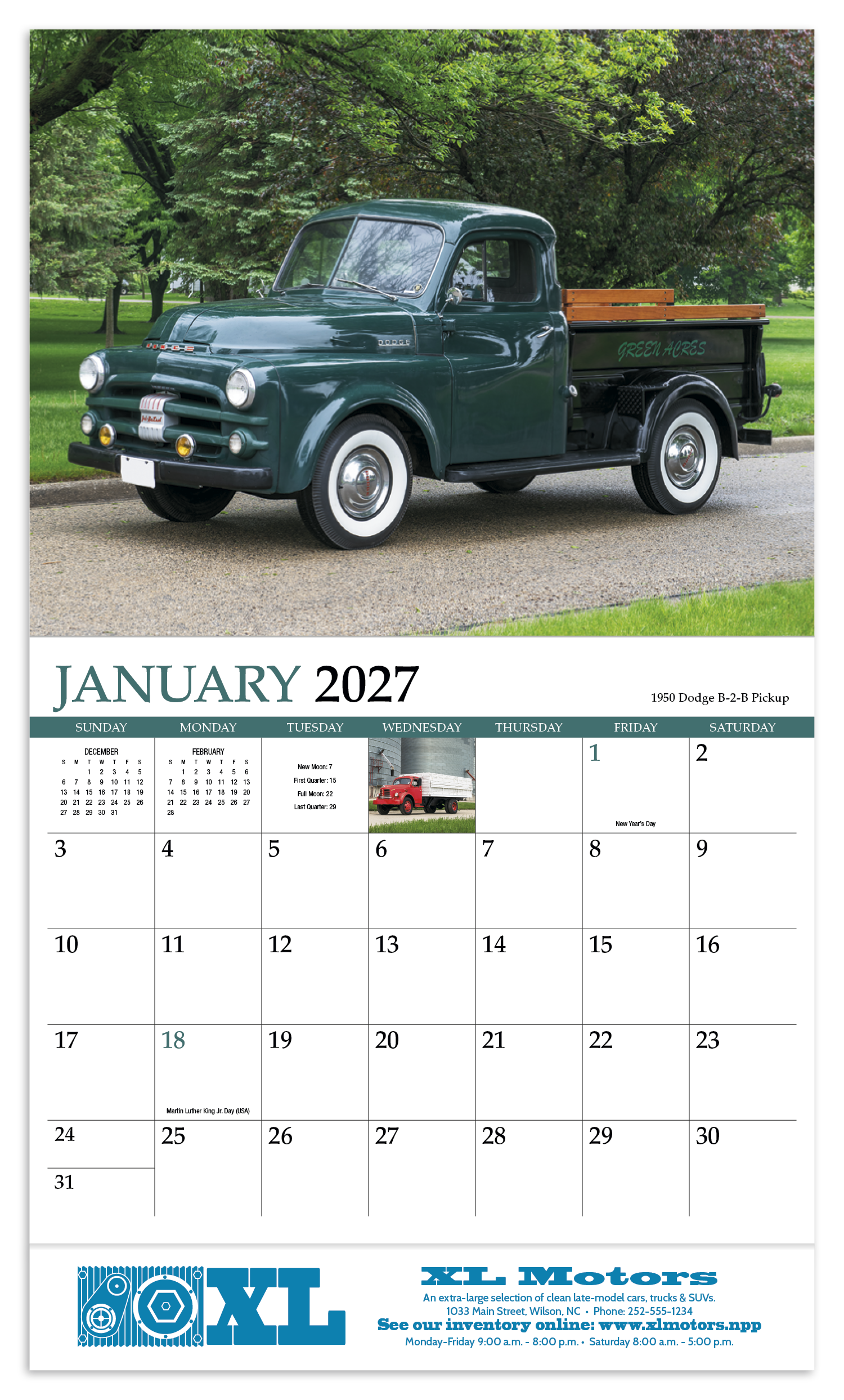 HotLine® Products Classic Trucks Appointment Calendar - Stapled 62