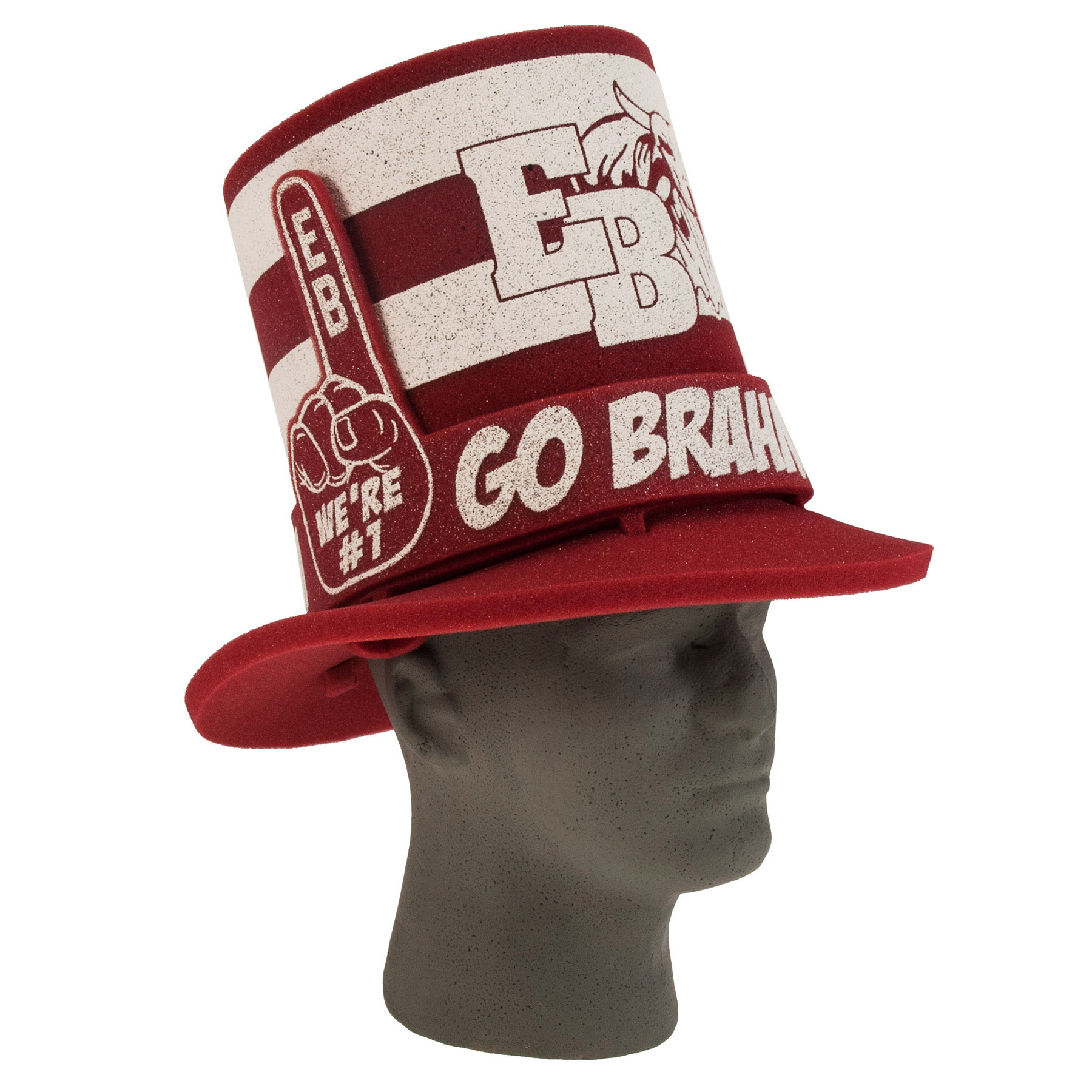 13" Foam Fan Hat, #1 Finger Band 13