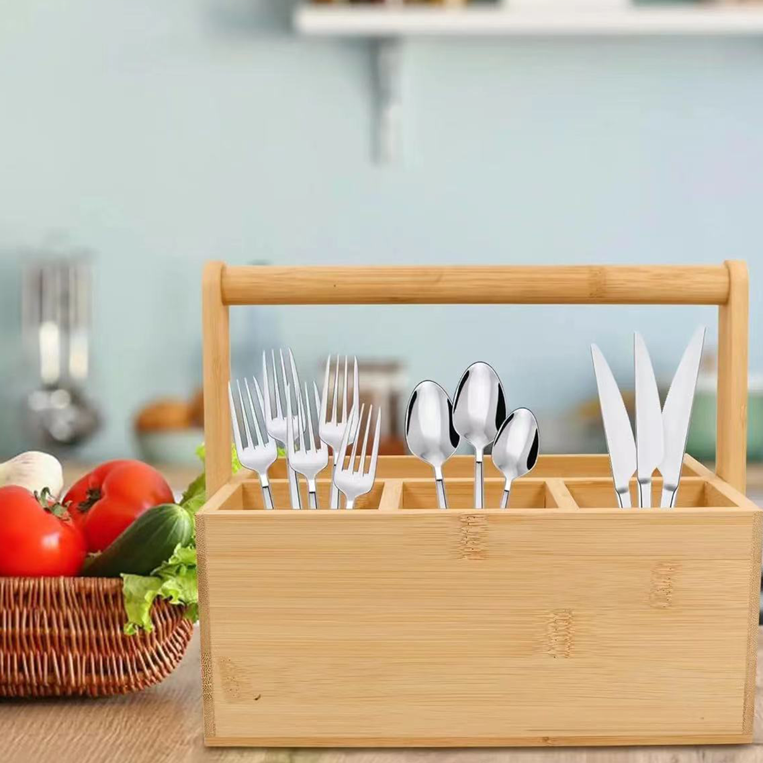 Portable Wooden Basket 6