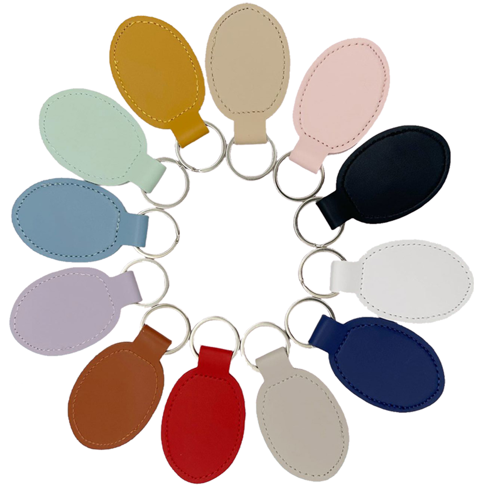 Custom Logo Multi-Color PU Leather Keychain 2