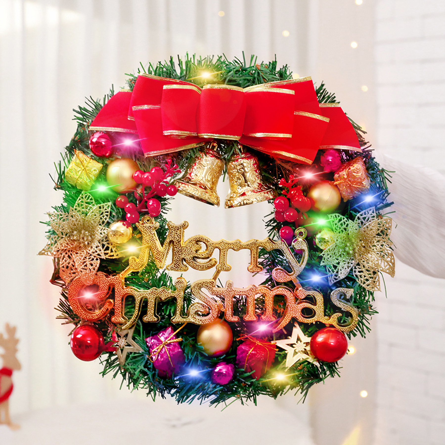 Christmas Holiday Ornaments Wreath 2