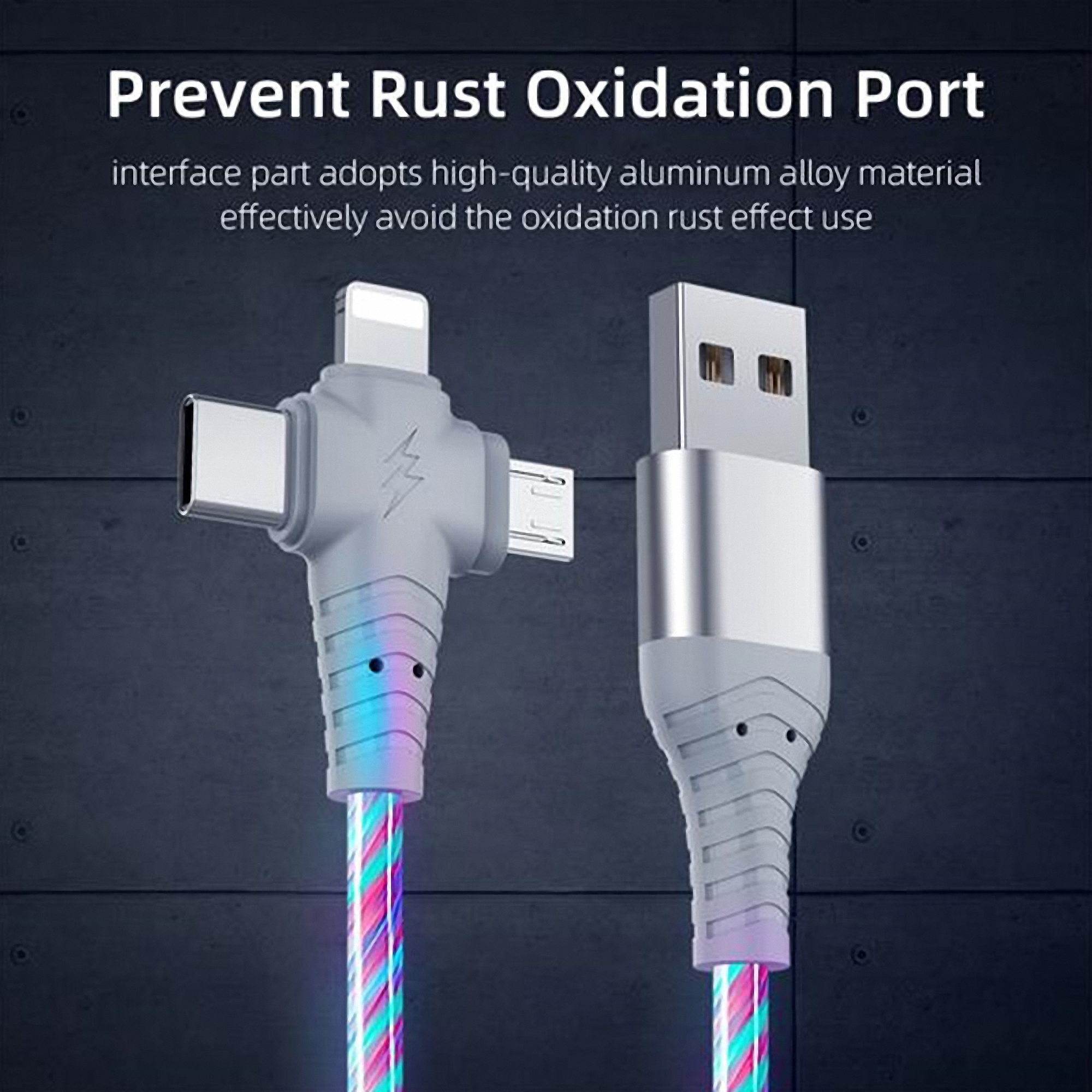 3" 1 Glowing USB Charging Cable 4