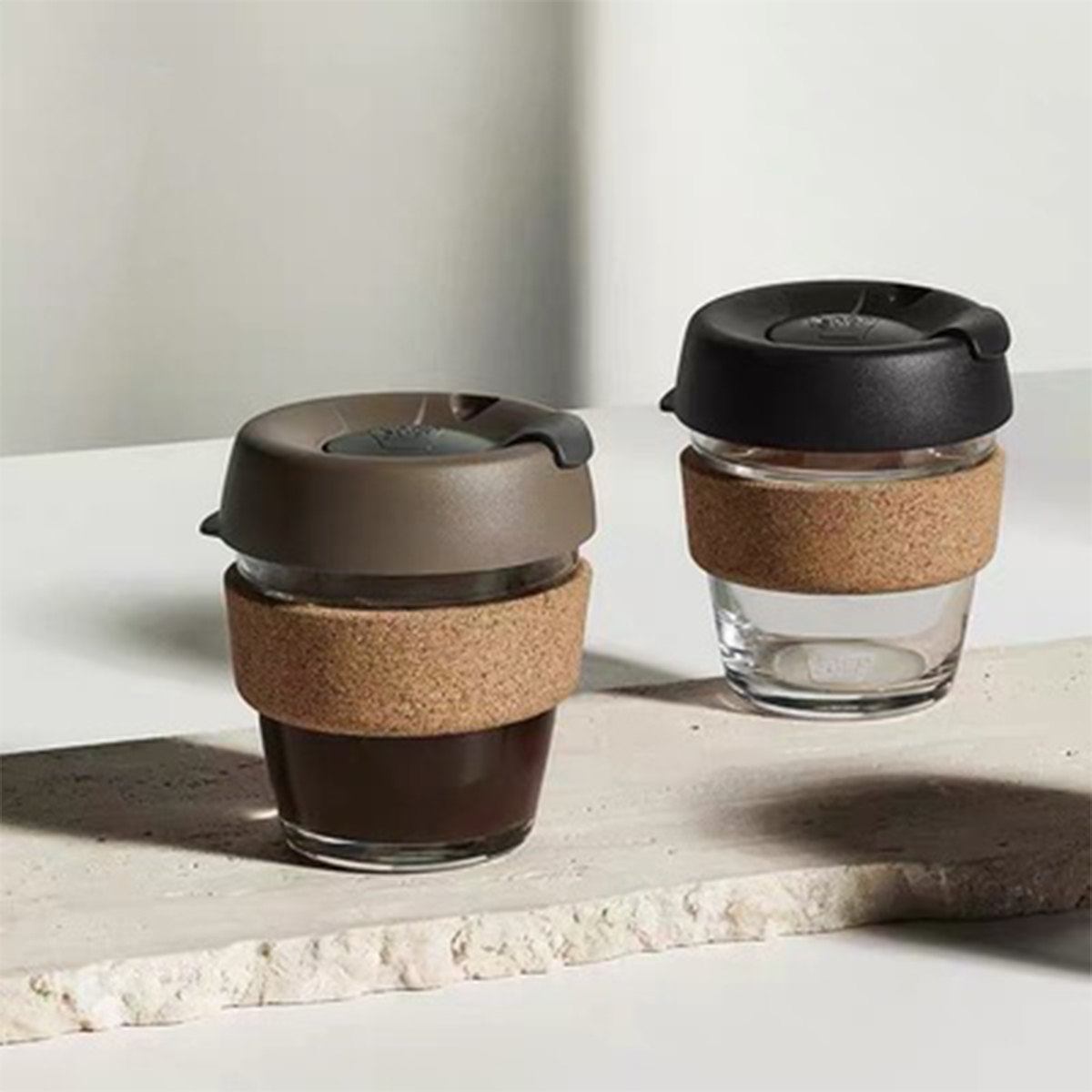 Reusable Glass Coffee Cup with Lid 3