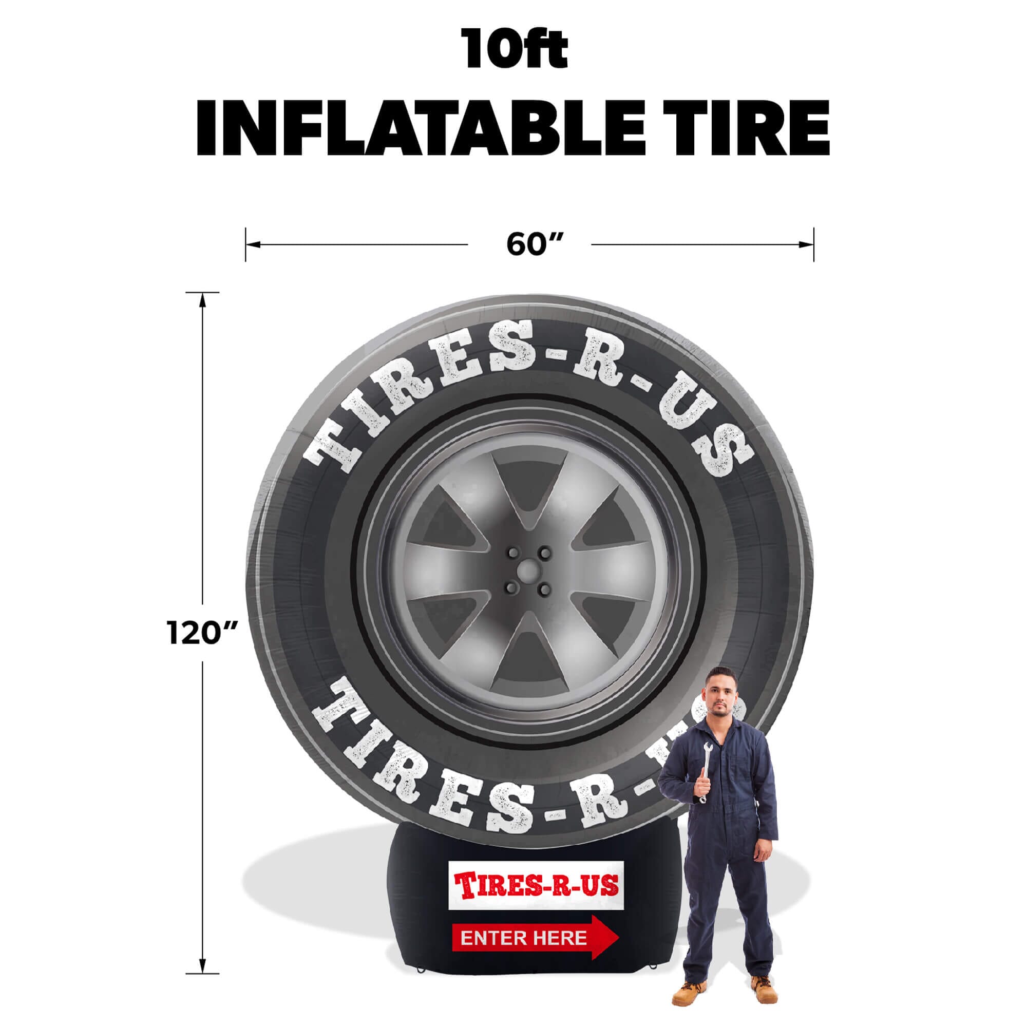 10ft Custom Giant Inflatable Tire 4