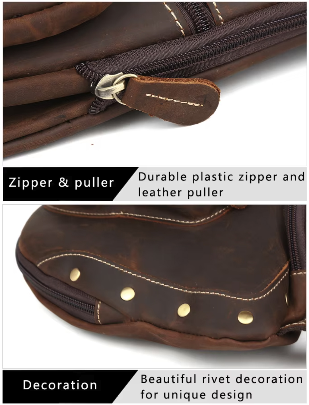 Genuine Leather Shoulder Bag Crossbody Chest Bag 3