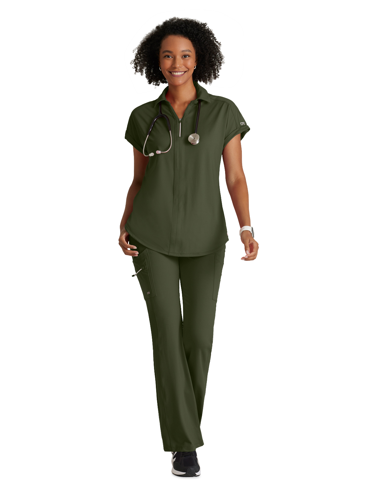 Barco One Performance Knit - Women's Two-Pocket Zip-Neck Engage Scrub Top 8